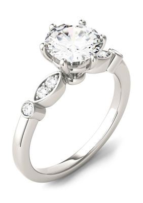 1.59 ct. t.w. Lab Created Moissanite Engagement Ring 14K White Gold