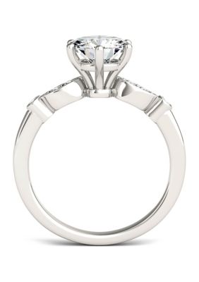 1.59 ct. t.w. Lab Created Moissanite Engagement Ring 14K White Gold