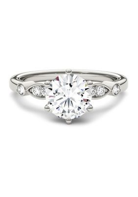 1.59 ct. t.w. Lab Created Moissanite Engagement Ring 14K White Gold