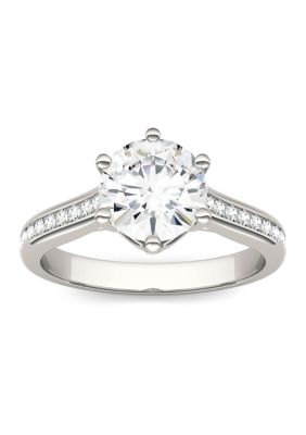 Charles & Colvard 1.68 Ct. T.w. Lab Created Moissanite Engagement Ring In 14K White Gold