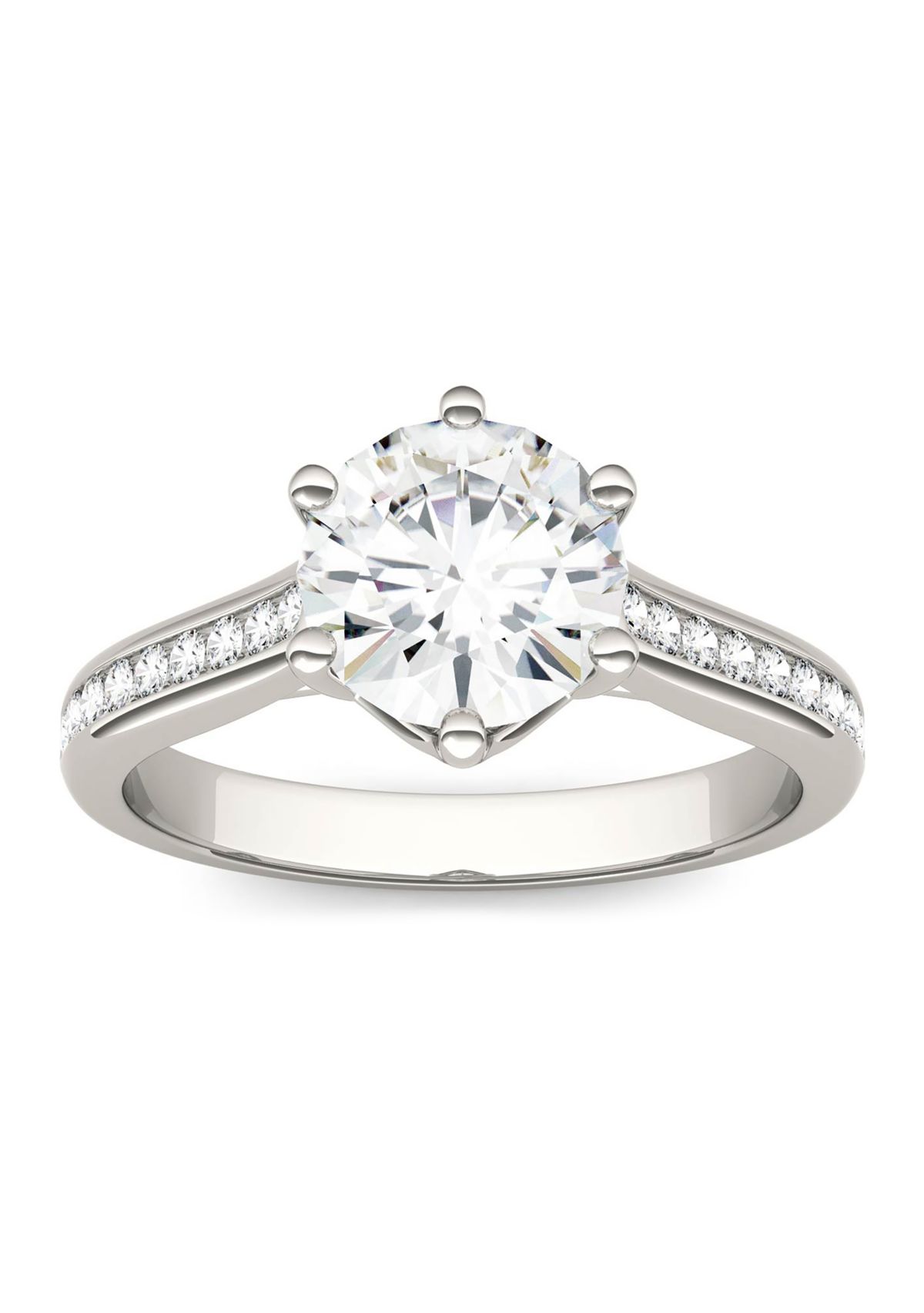 1.68 ct. t.w. Lab Created Moissanite Engagement Ring in 14K White Gold