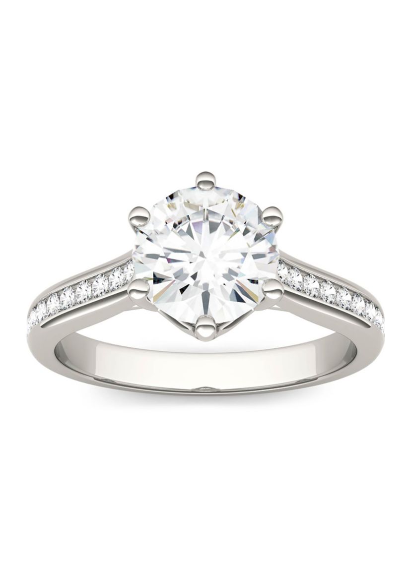 1.68 ct. t.w. Lab Created Moissanite Engagement Ring in 14K White Gold