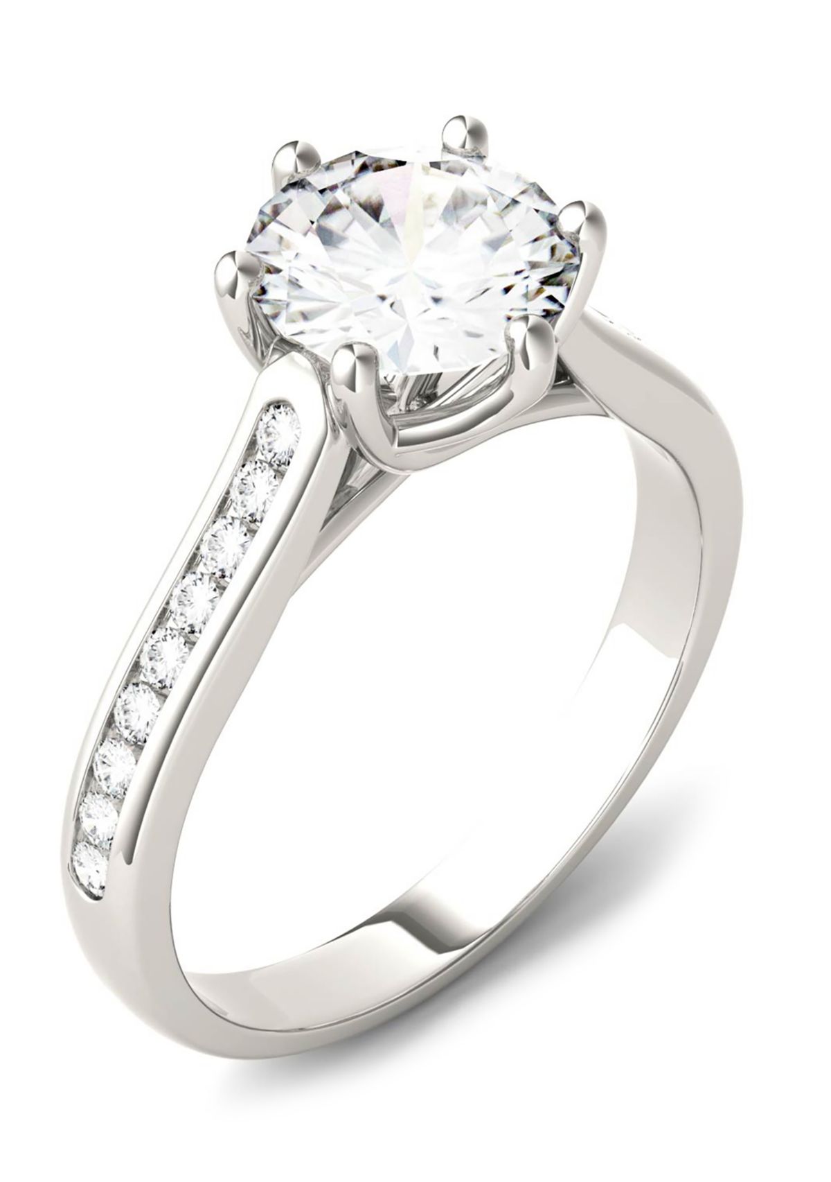 1.68 ct. t.w. Lab Created Moissanite Engagement Ring in 14K White Gold