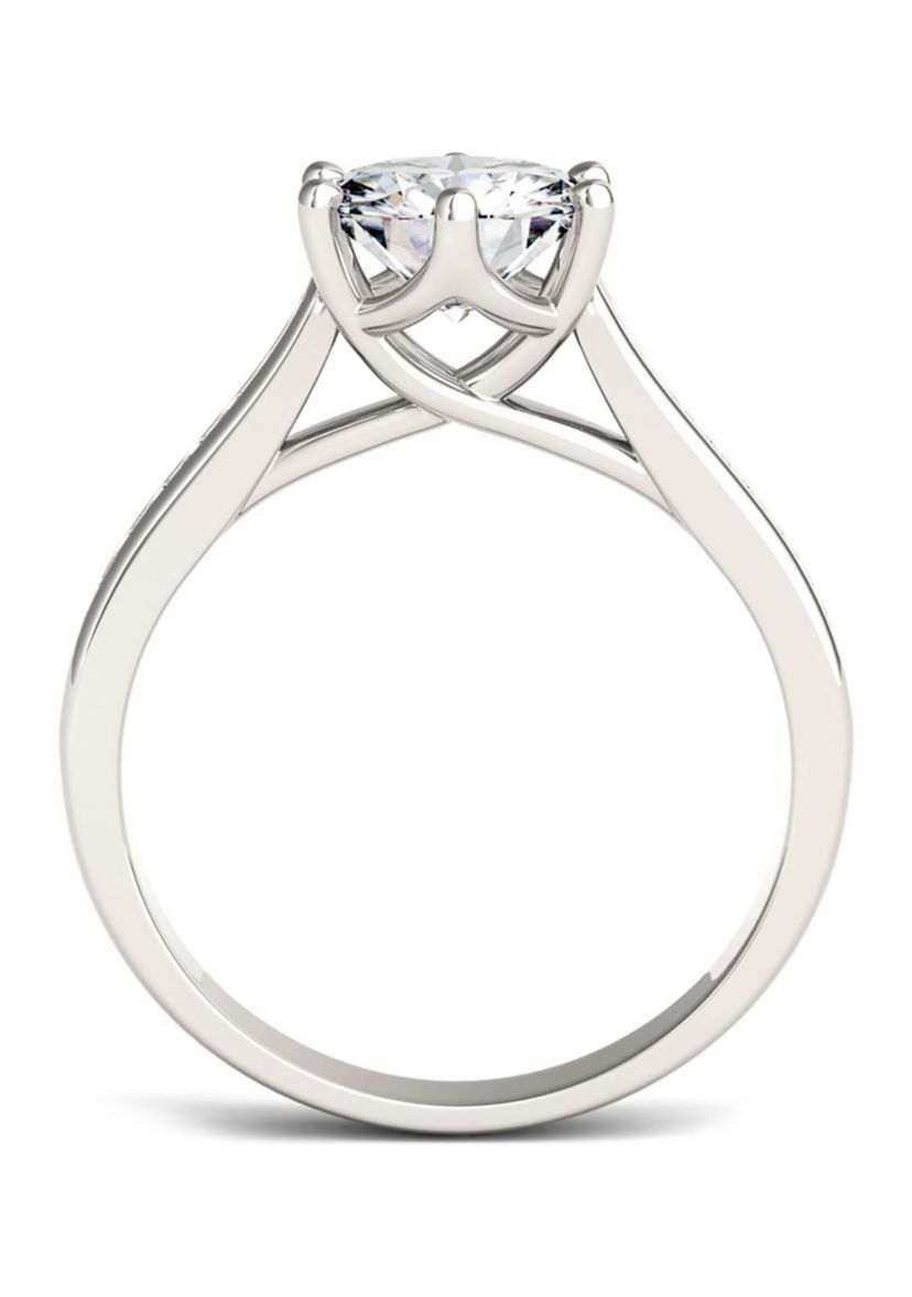 1.68 ct. t.w. Lab Created Moissanite Engagement Ring in 14K White Gold