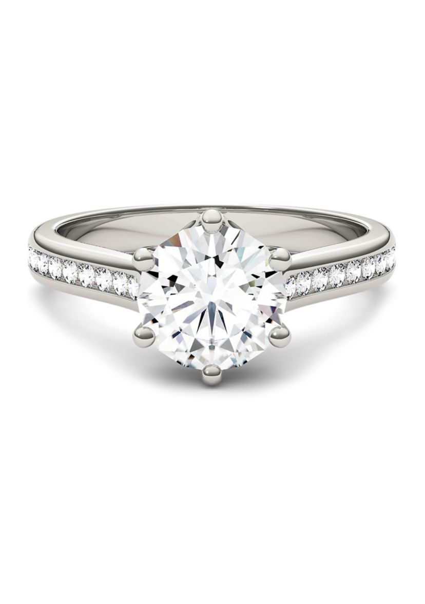 1.68 ct. t.w. Lab Created Moissanite Engagement Ring in 14K White Gold