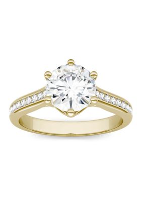 Charles & Colvard 1.68 Ct. T.w. Lab Created Moissanite Engagement Ring In 14K Yellow Gold