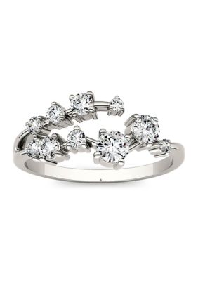 Charles & Colvard 1/2 Ct. T.w. Lab Created Moissanite Galaxy Fashion Ring In 14K White Gold, 7 -  0194172257376