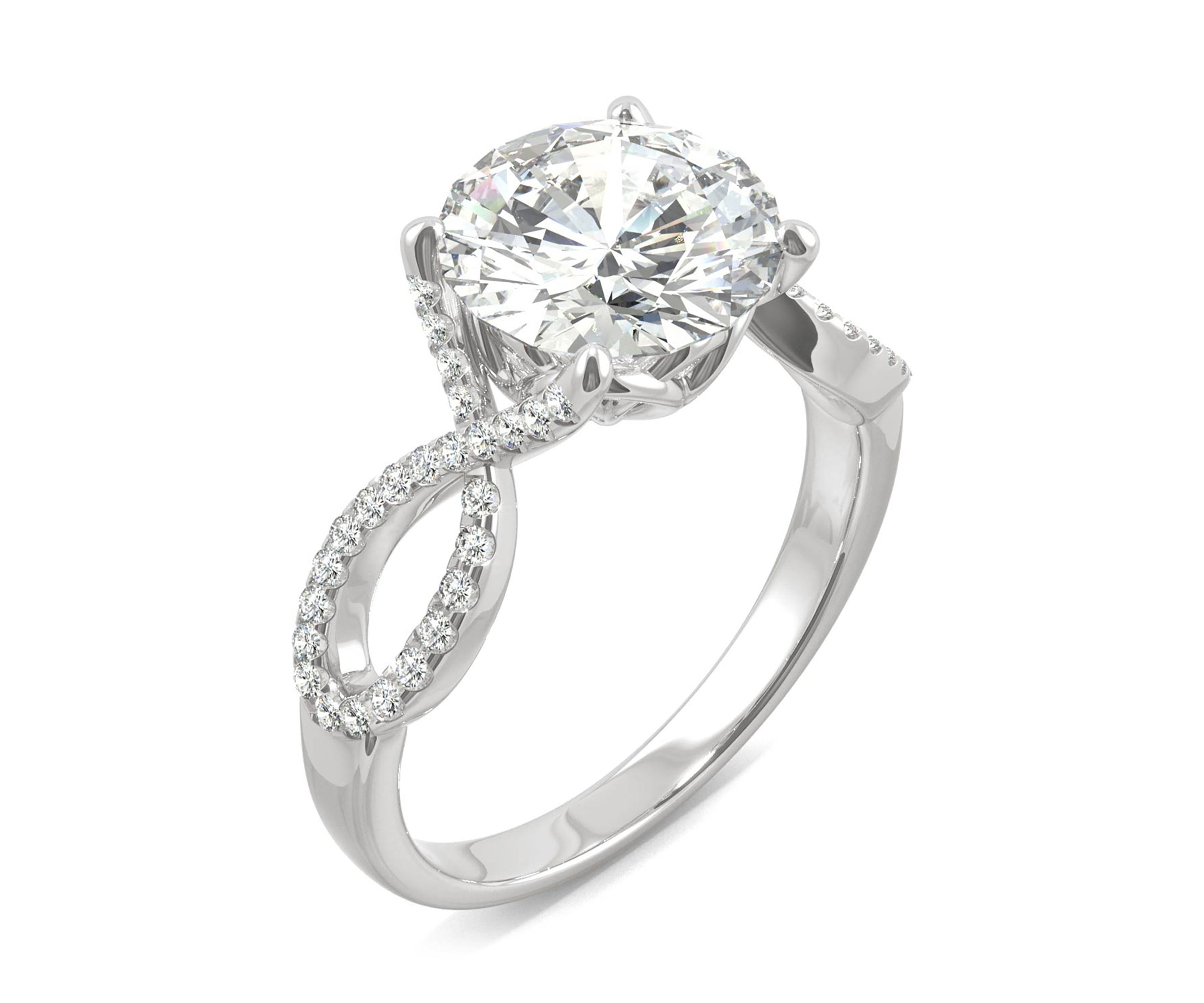 2.95 ct. t.w. Lab Created Moissanite Engagement Ring in 14K White Gold