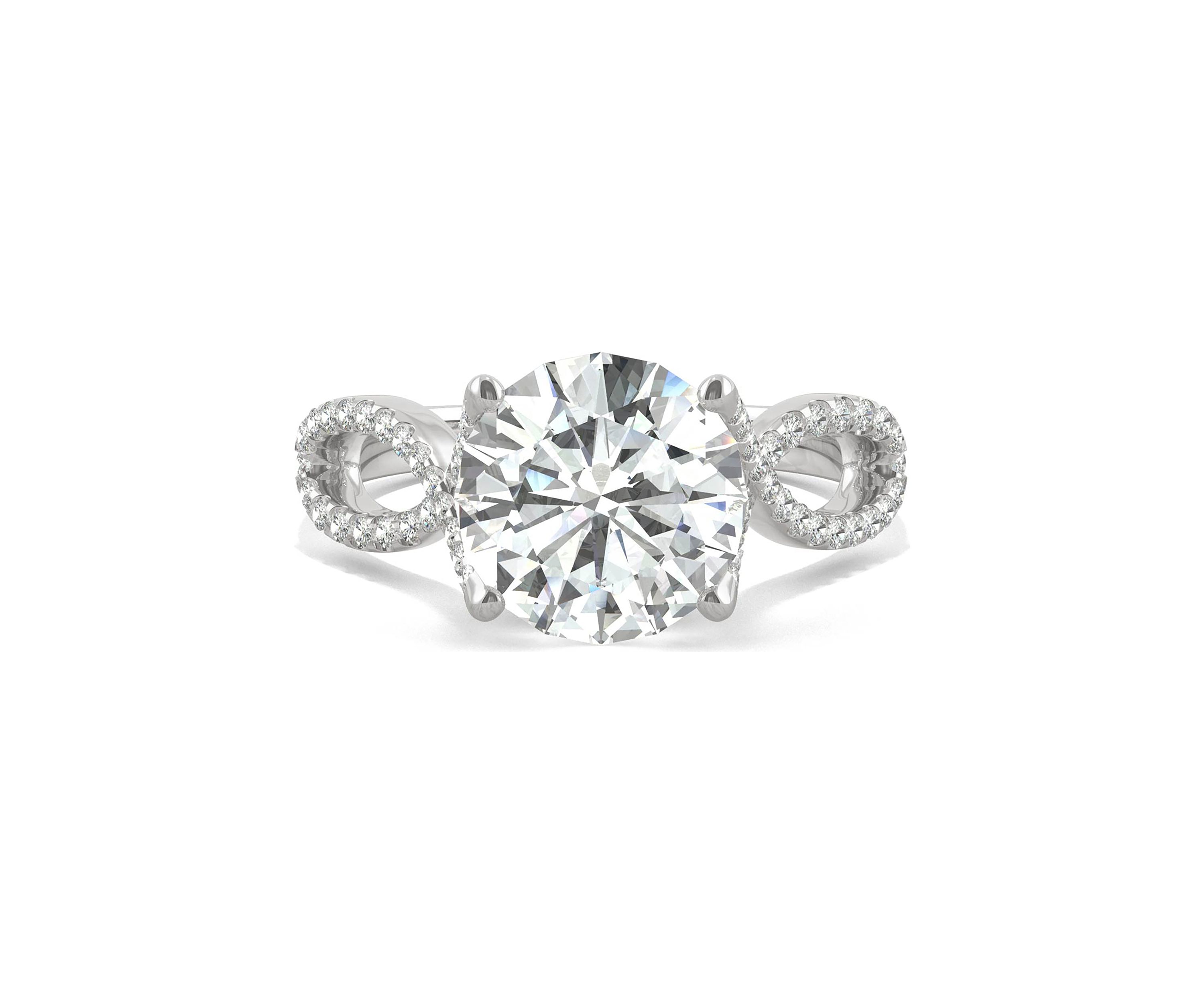 2.95 ct. t.w. Lab Created Moissanite Engagement Ring in 14K White Gold