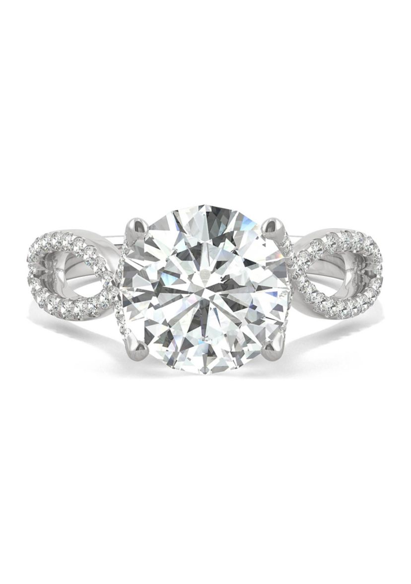 2.95 ct. t.w. Lab Created Moissanite Engagement Ring in 14K White Gold