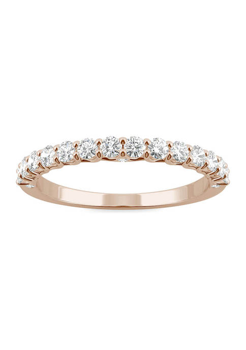 1/2 ct. t.w. Lab Created Moissanite Wedding Band in 14K Rose Gold