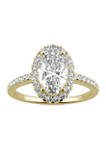  2.62 ct. t.w. Lab Created Moissanite Oval Halo Ring