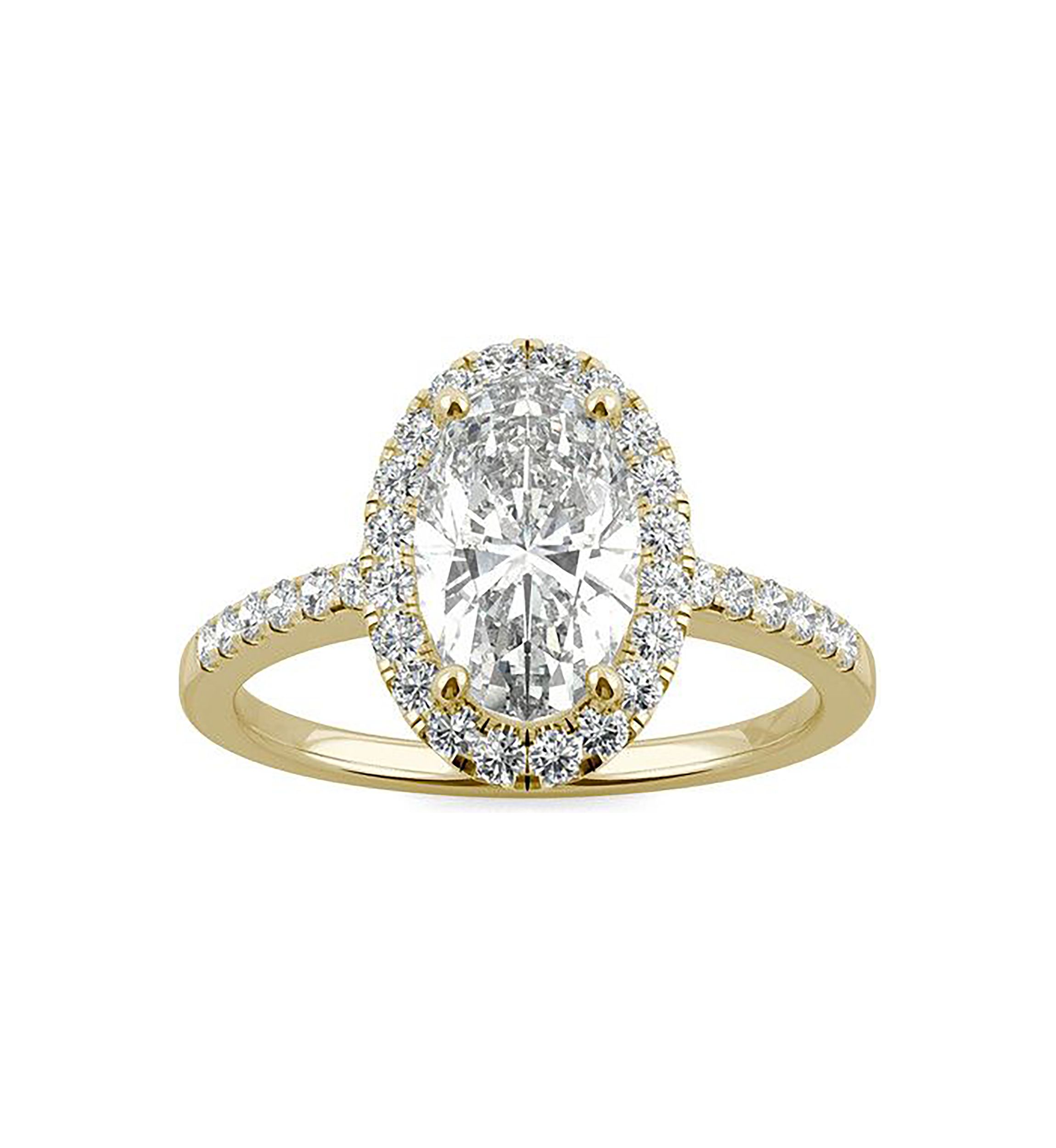 Charles & Colvard 2.62 ct. t.w. Lab Created Moissanite Oval Halo Ring