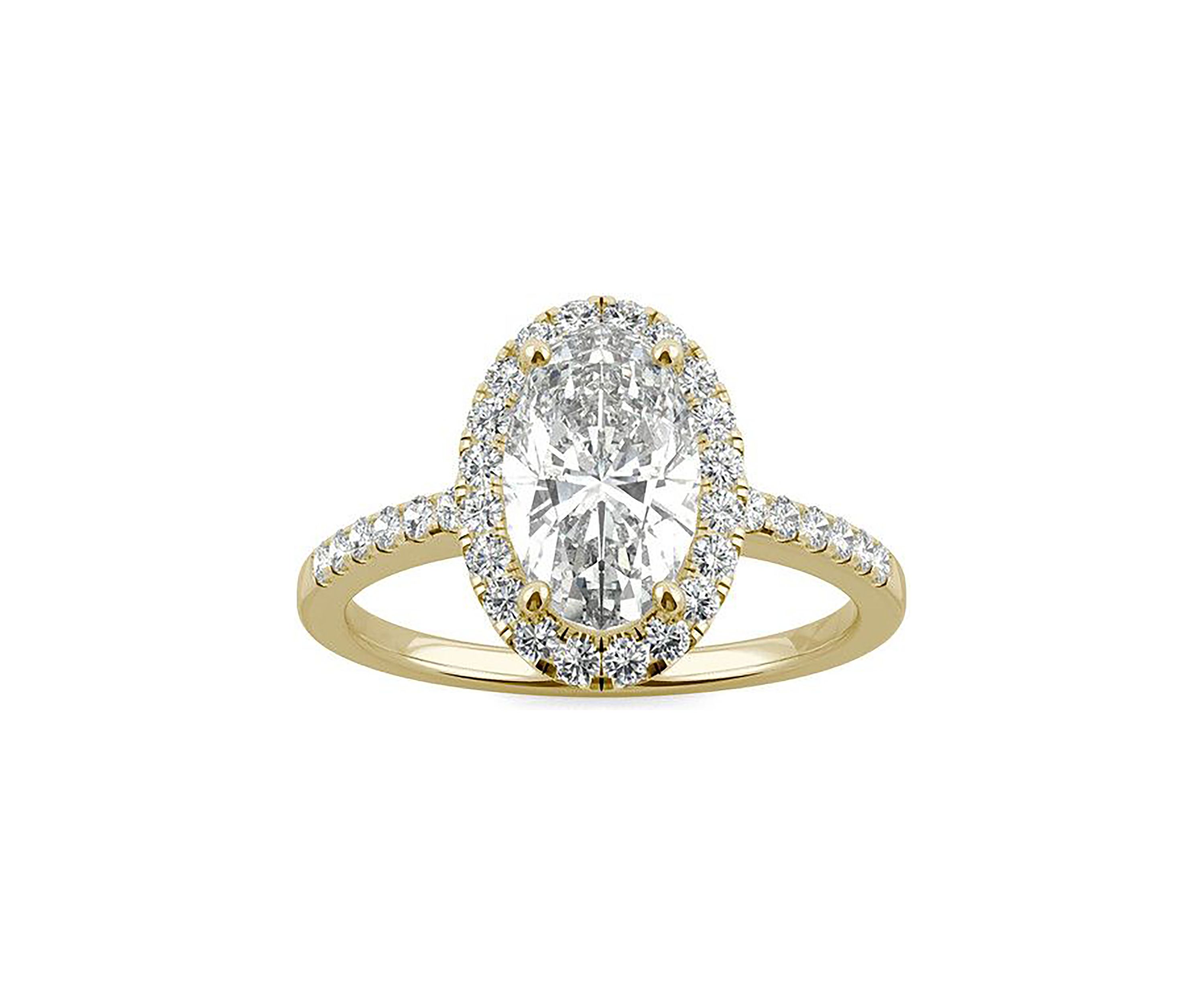 Charles & Colvard 2.62 ct. t.w. Lab Created Moissanite Oval Halo Ring
