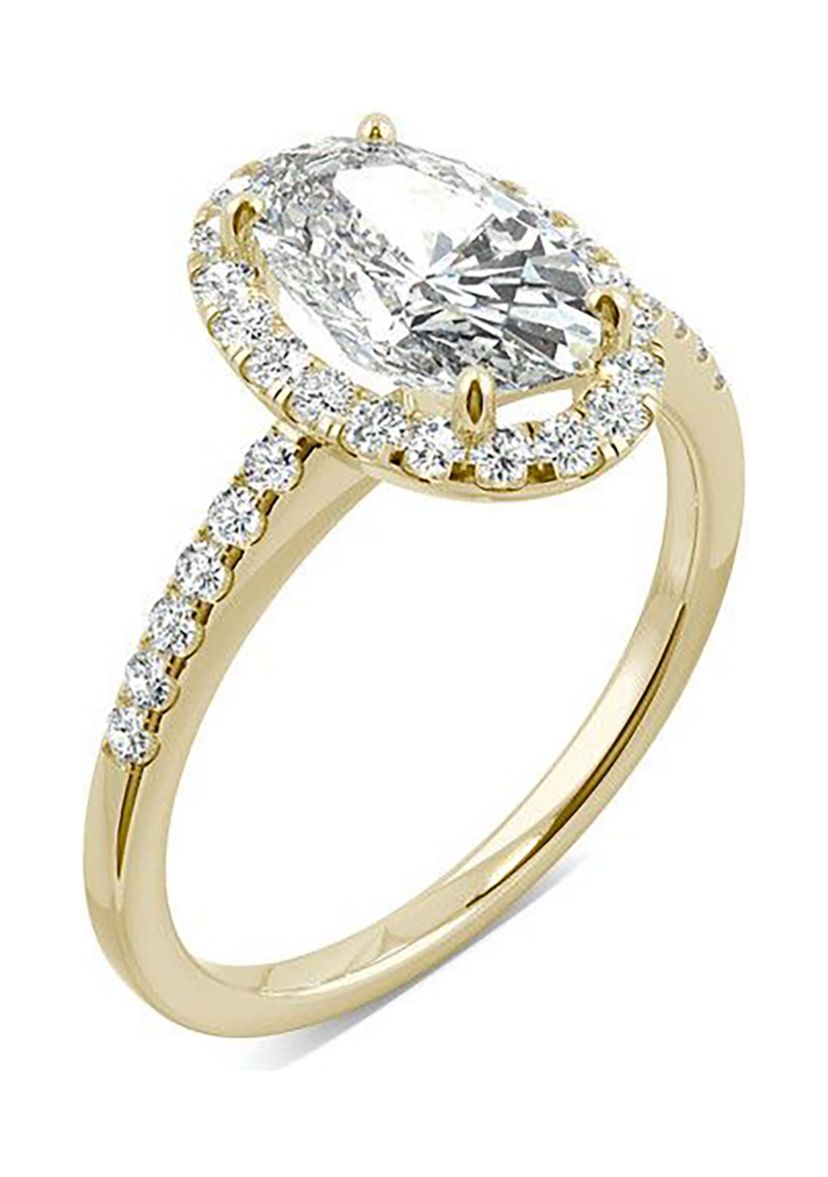 Charles & Colvard 2.62 ct. t.w. Lab Created Moissanite Oval Halo Ring
