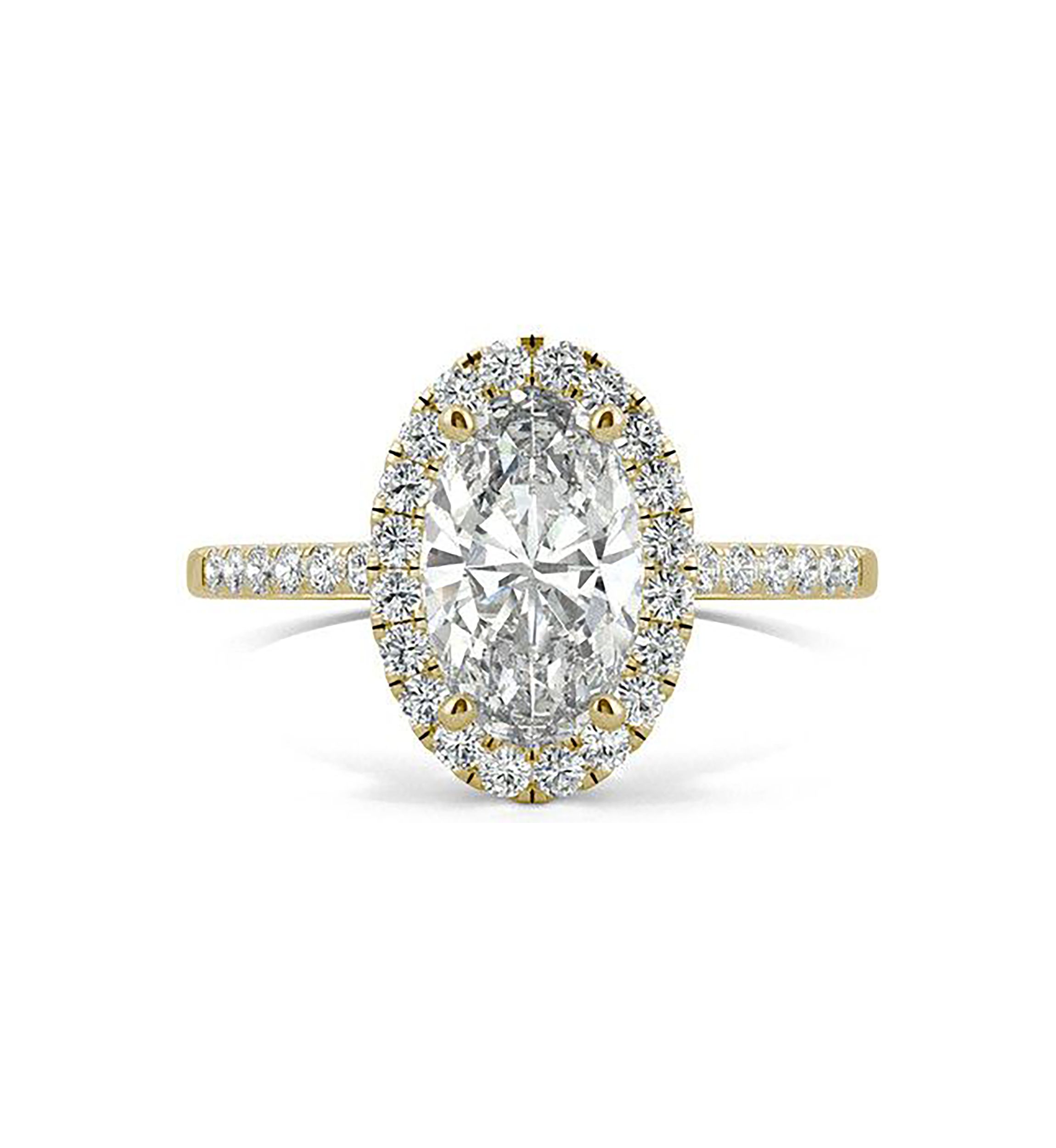 Charles & Colvard 2.62 ct. t.w. Lab Created Moissanite Oval Halo Ring