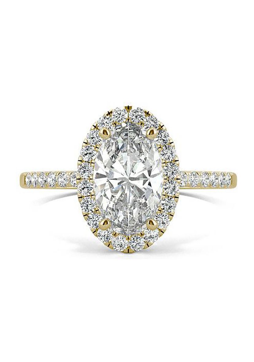Charles & Colvard 2.62 ct. t.w. Lab Created Moissanite Oval Halo Ring