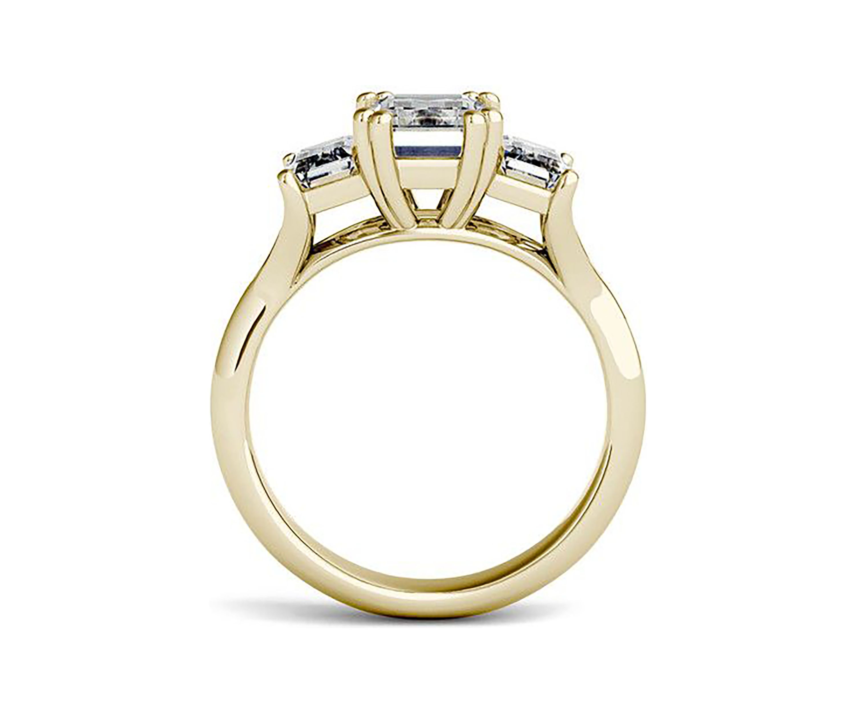 Charles & Colvard 2.91 ct. t.w. Lab Created Moissanite Emerald Three Stone Ring