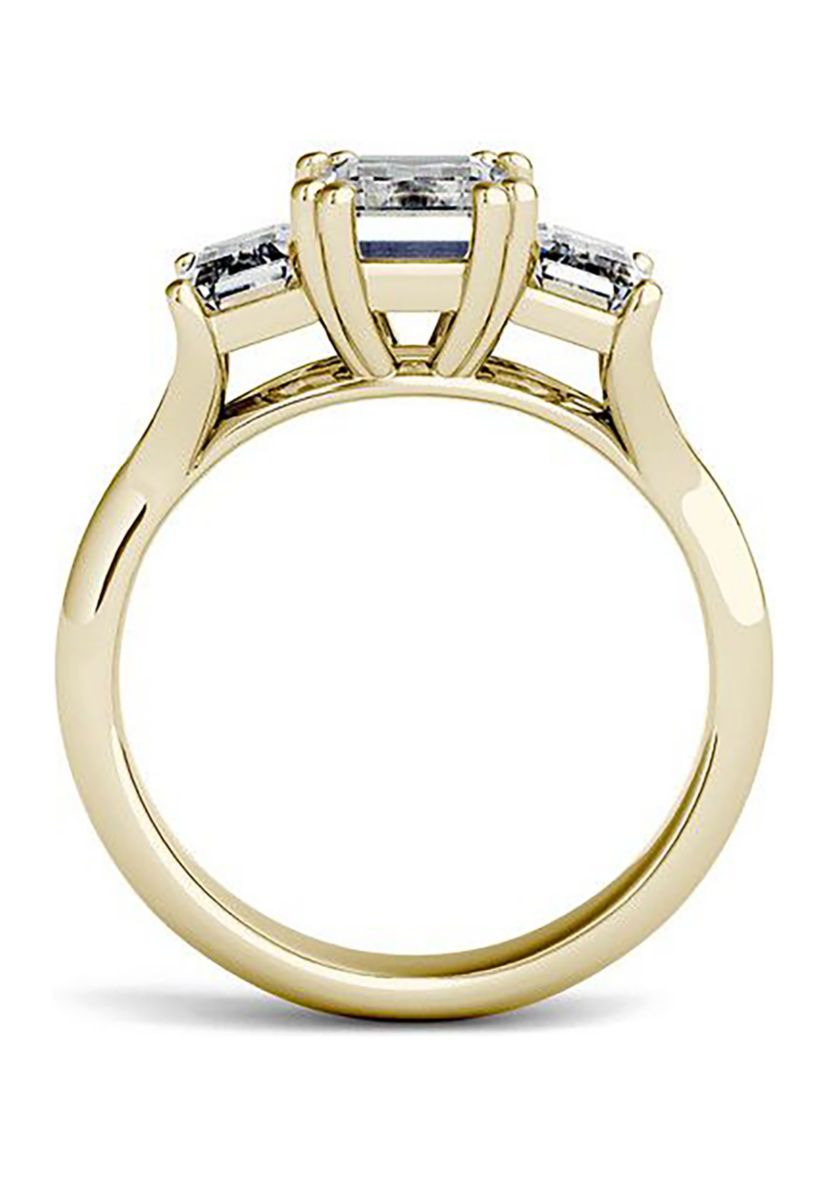 Charles & Colvard 2.91 ct. t.w. Lab Created Moissanite Emerald Three Stone Ring