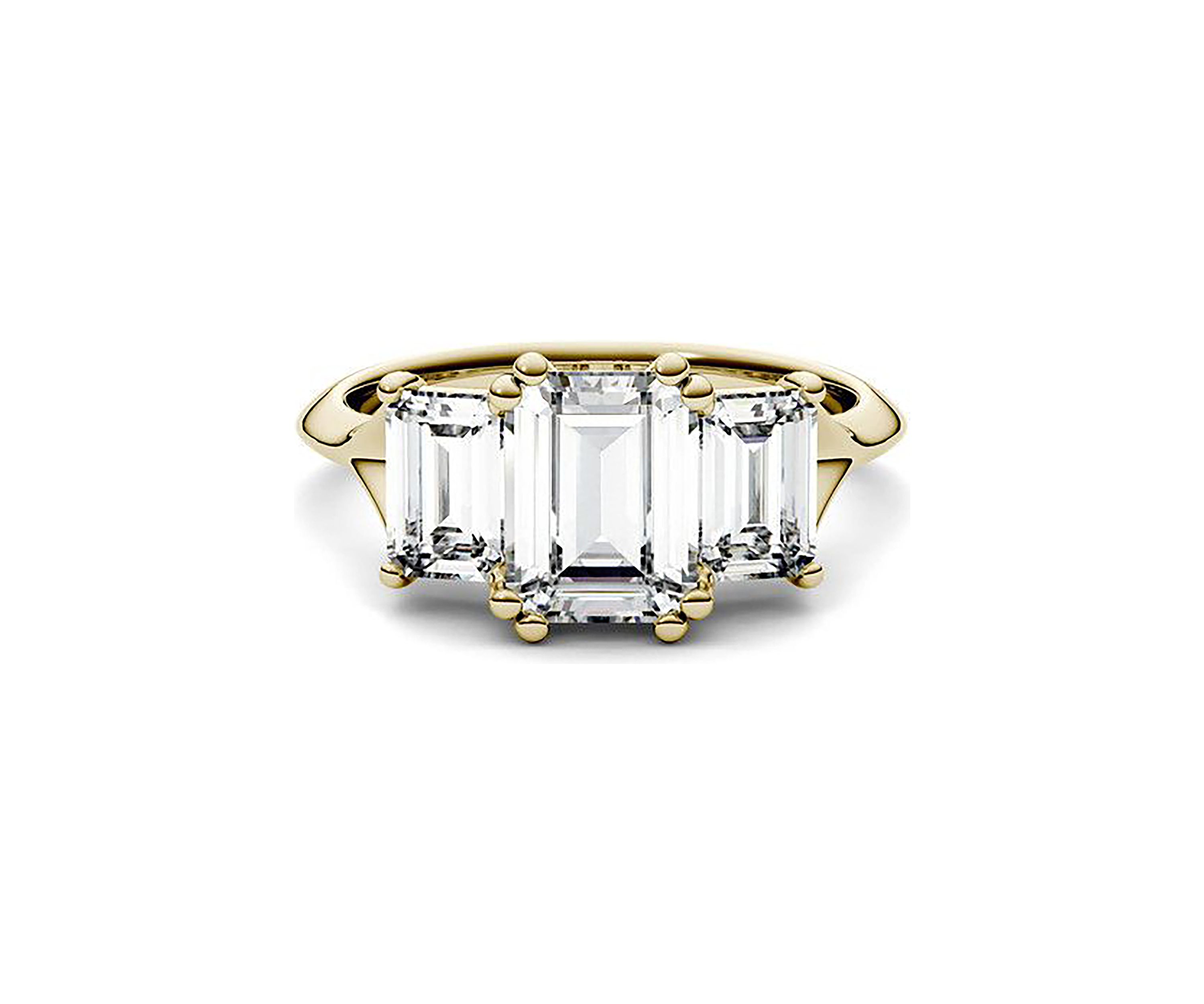 Charles & Colvard 2.91 ct. t.w. Lab Created Moissanite Emerald Three Stone Ring