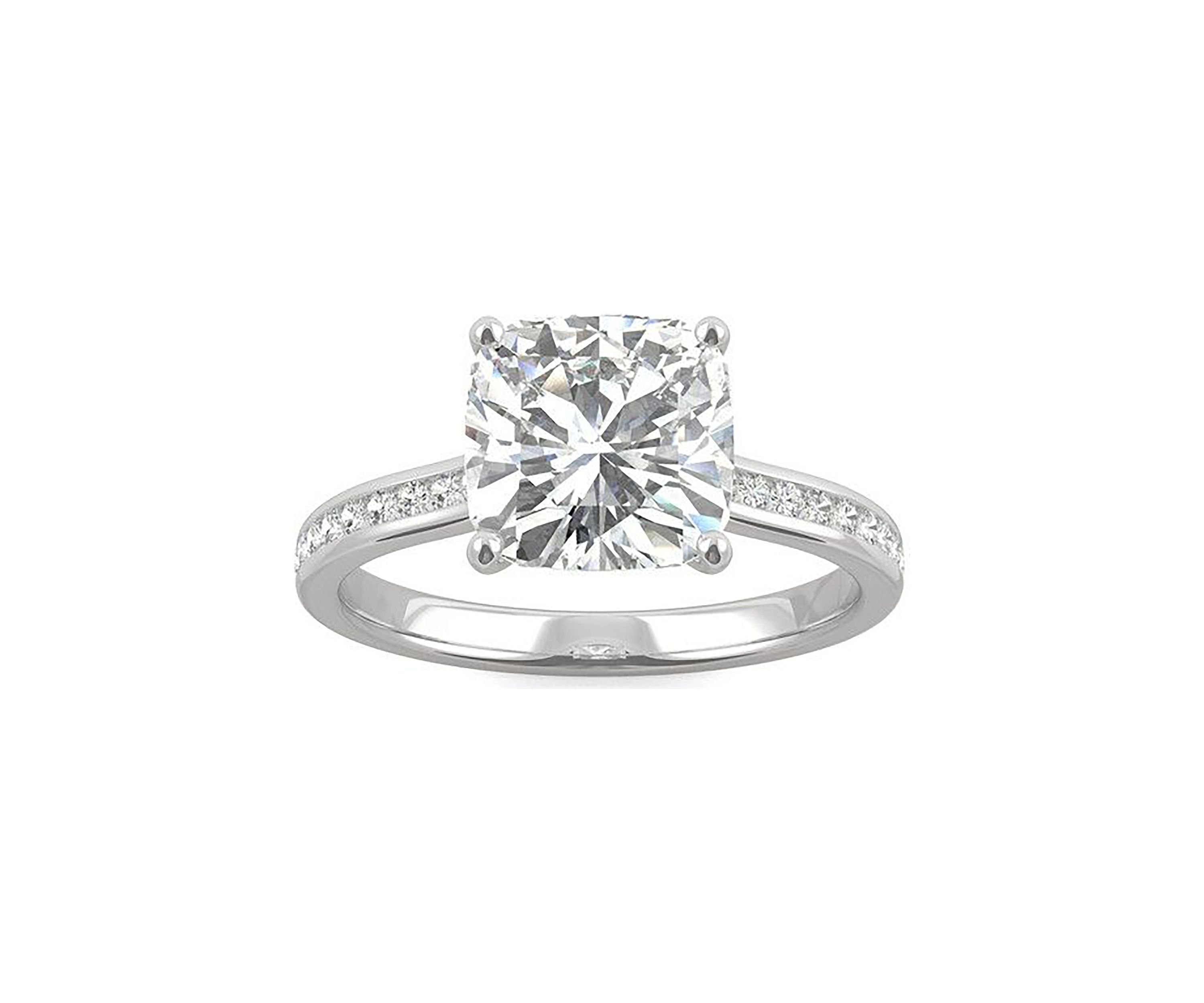 Charles & Colvard 2.58 ct. t.w. Lab Created Moissanite Cushion Engagement Ring