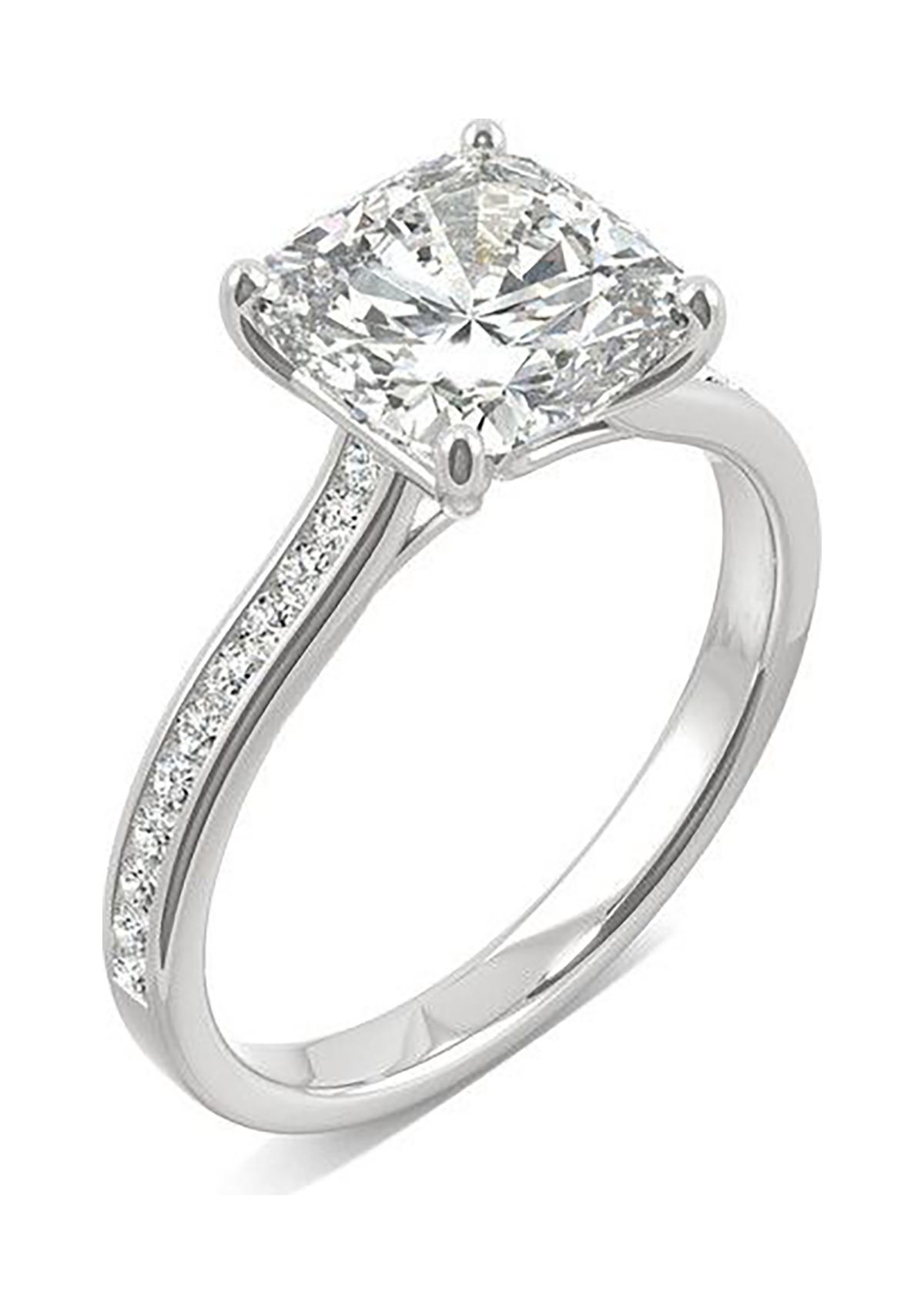 Charles & Colvard 2.58 ct. t.w. Lab Created Moissanite Cushion Engagement Ring