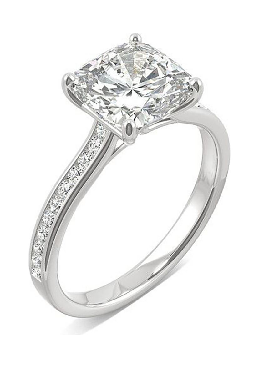Charles & Colvard 2.58 ct. t.w. Lab Created Moissanite Cushion Engagement Ring