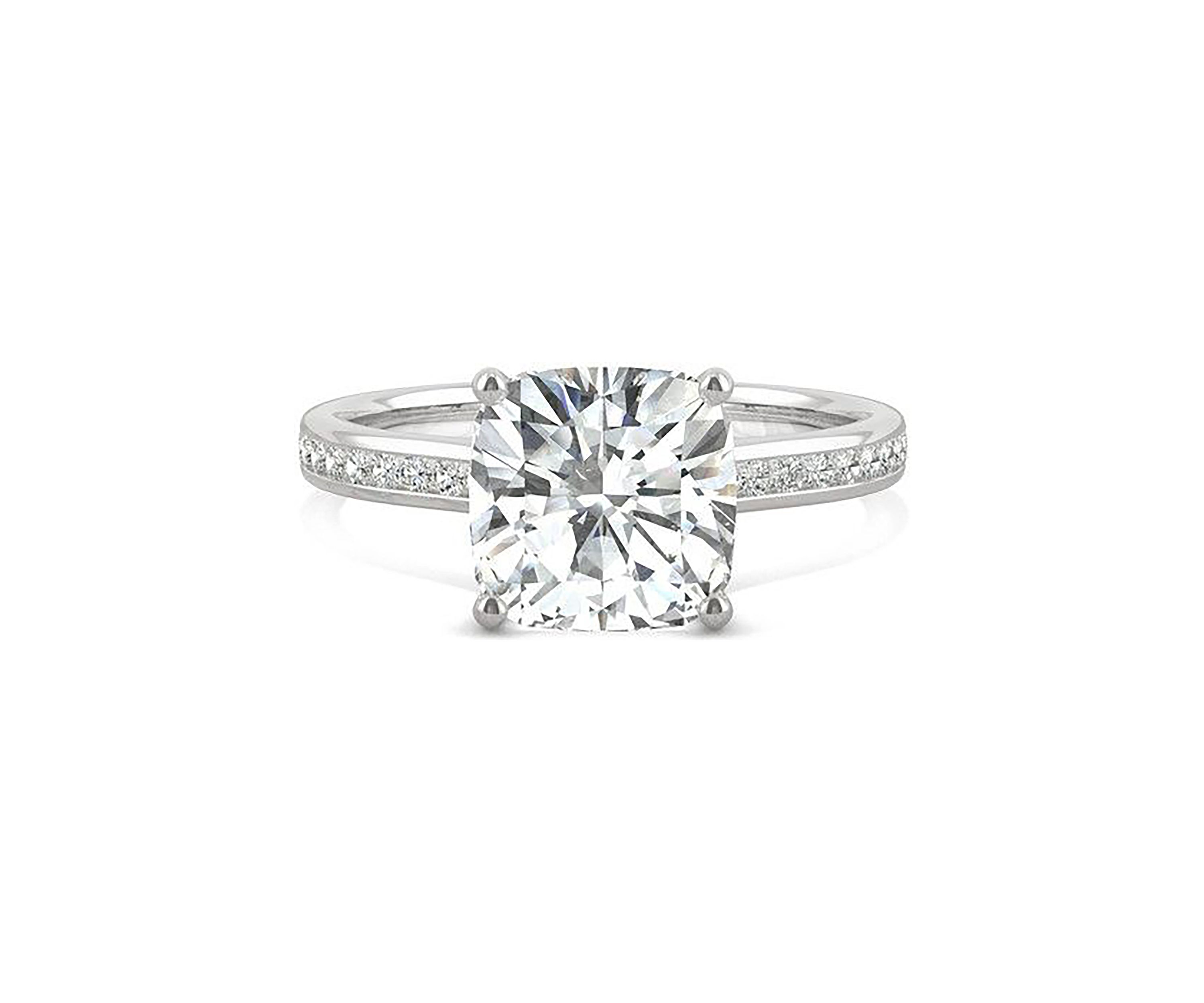 Charles & Colvard 2.58 ct. t.w. Lab Created Moissanite Cushion Engagement Ring