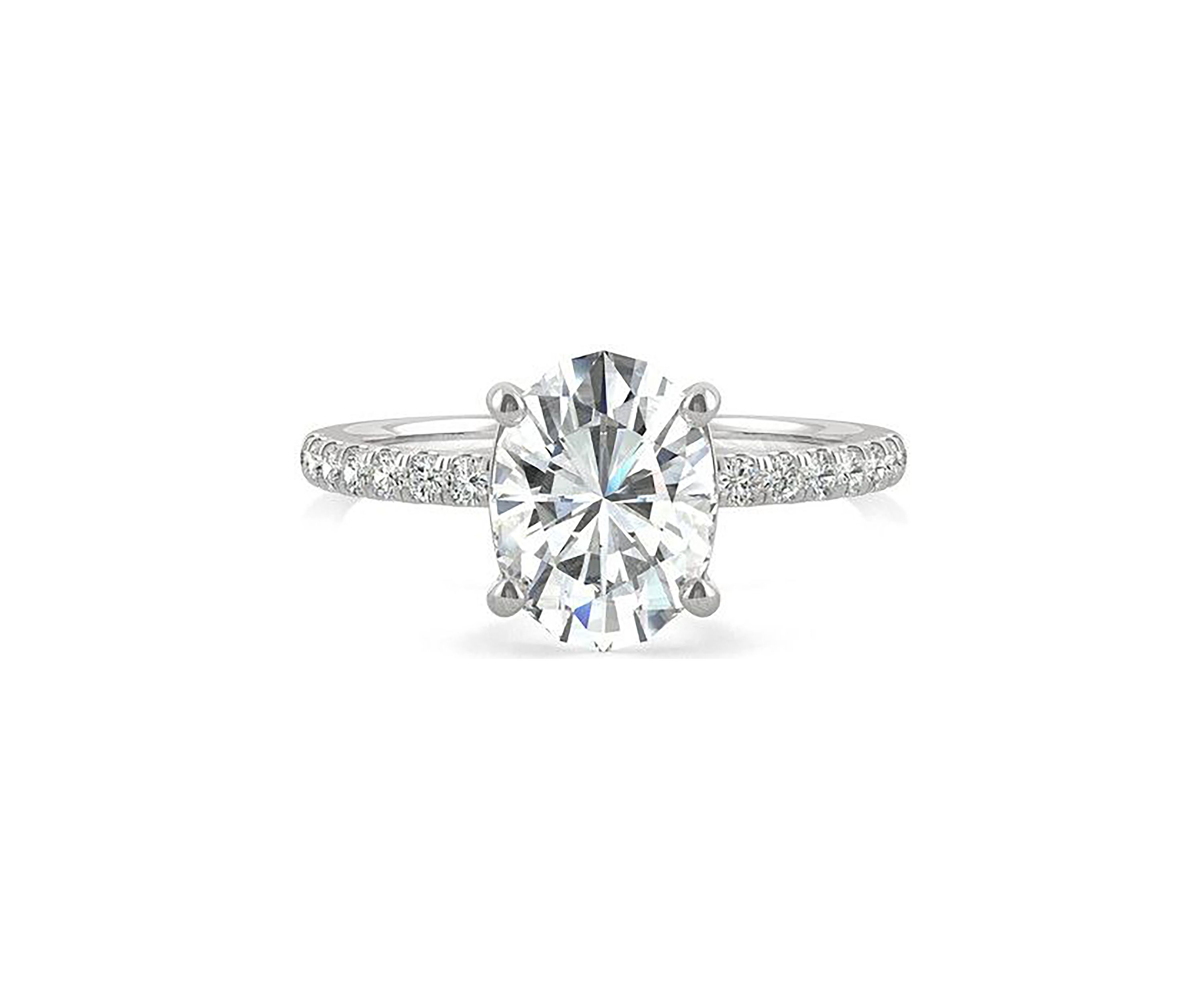 Charles & Colvard 2.34 ct. t.w. Lab Created Moissanite Oval Engagement Ring