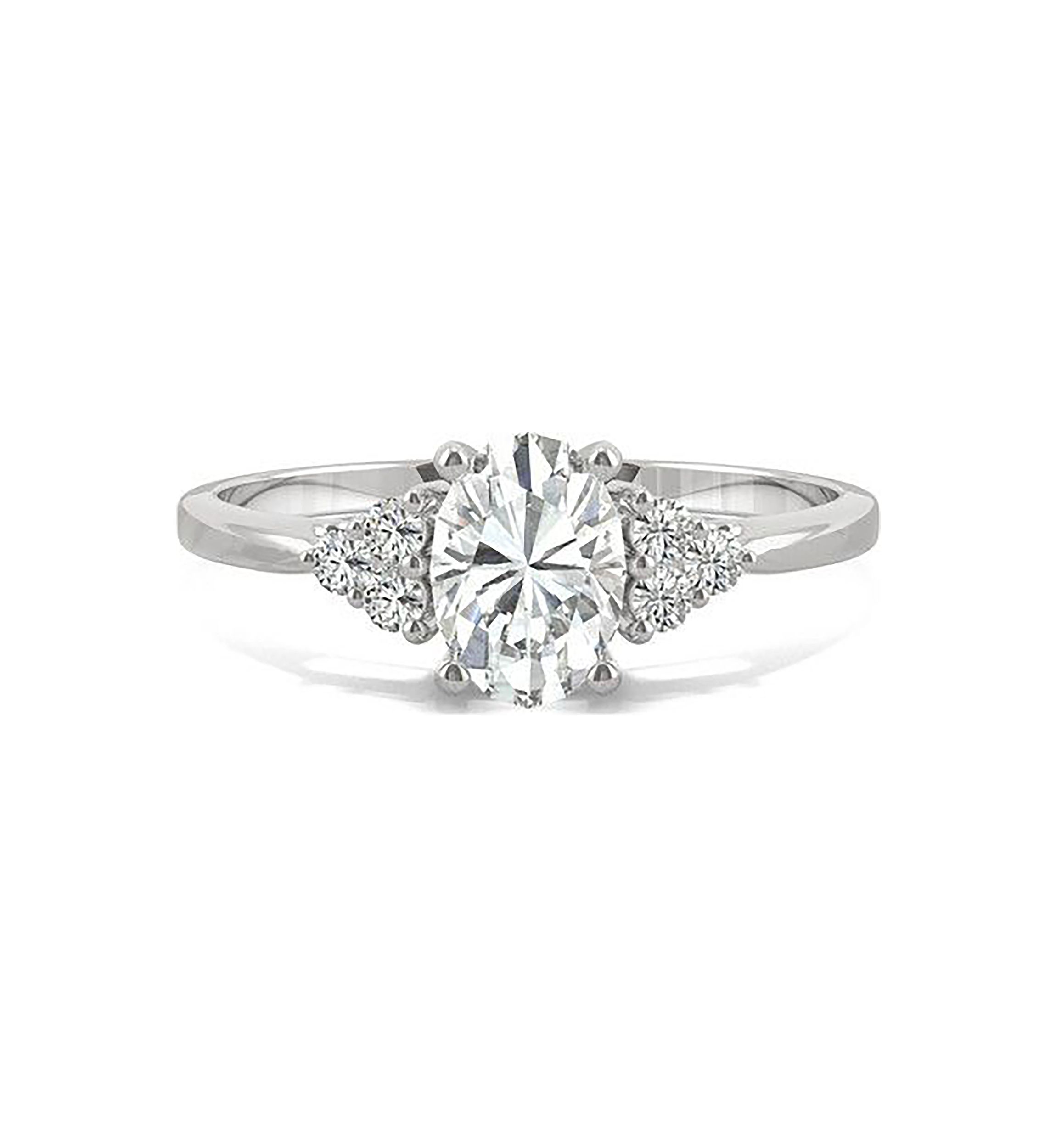 Charles & Colvard 1.02 ct. t.w. Lab Created Moissanite Oval Engagement Ring
