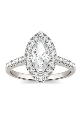 Charles & Colvard 1.45 Ct. T.w. Lab Created Moissanite Marquise Halo Ring, White, 8 -  0847337039934