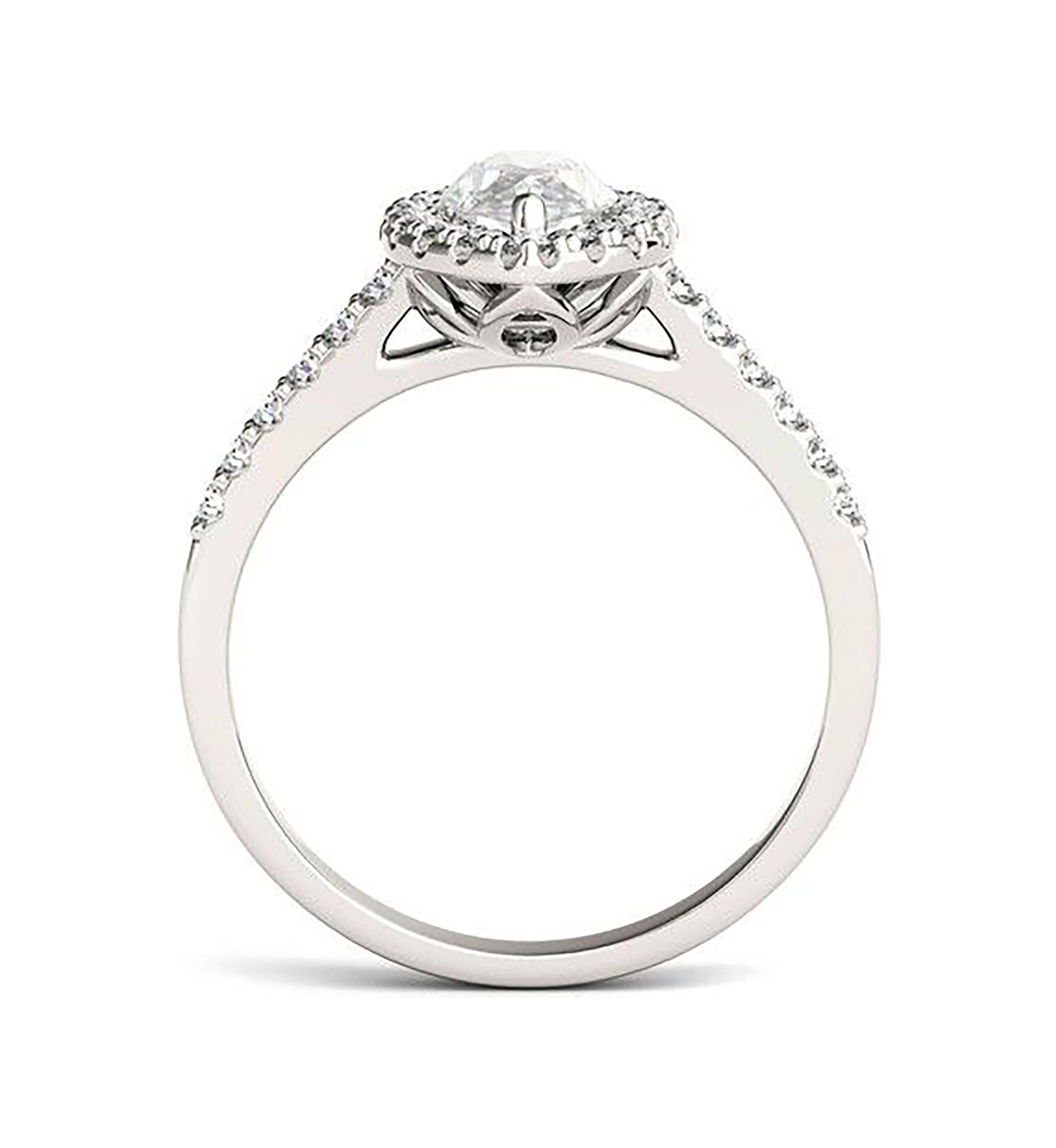 Charles & Colvard 1.45 ct. t.w. Lab Created Moissanite Marquise Halo Ring