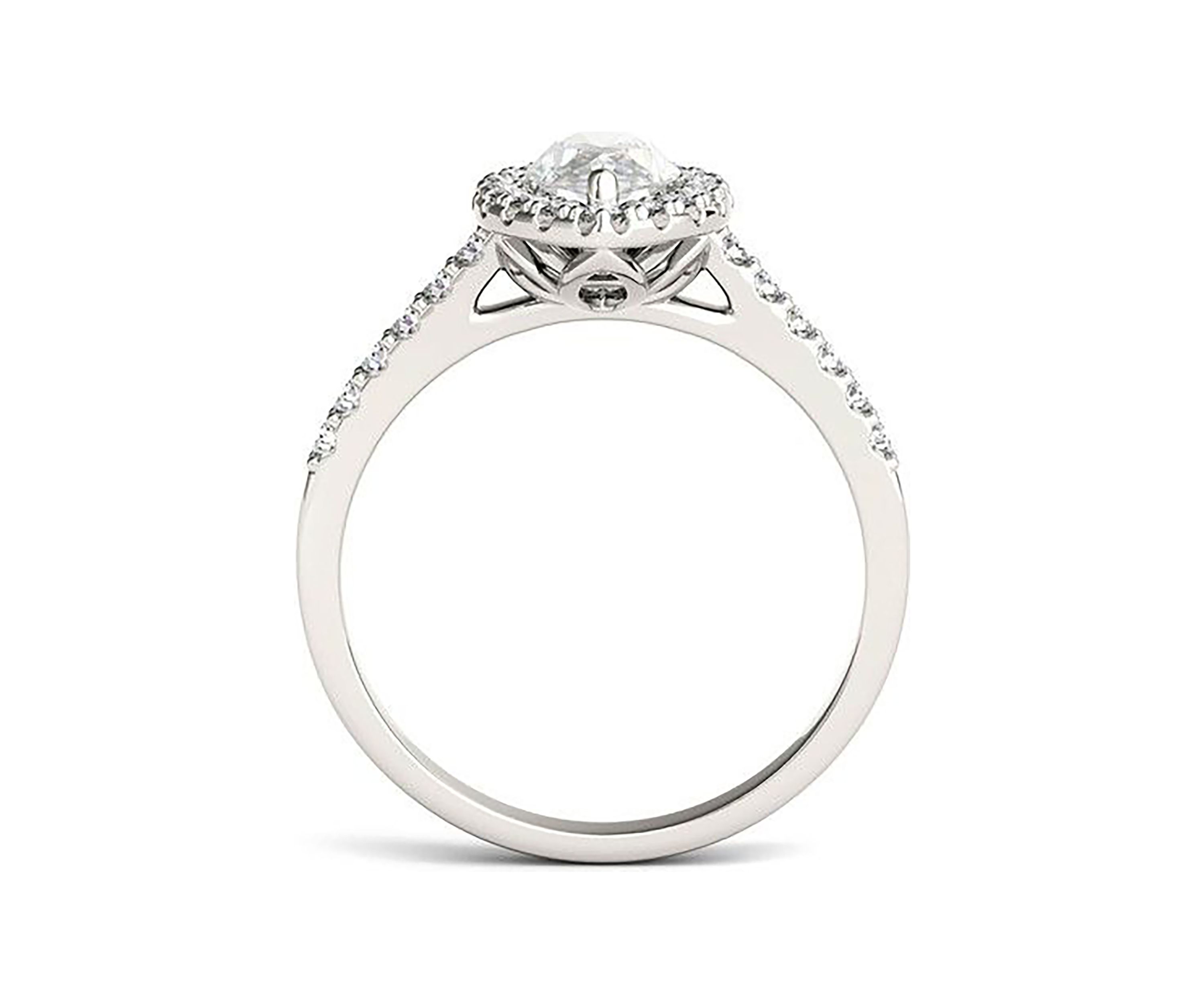 Charles & Colvard 1.45 ct. t.w. Lab Created Moissanite Marquise Halo Ring