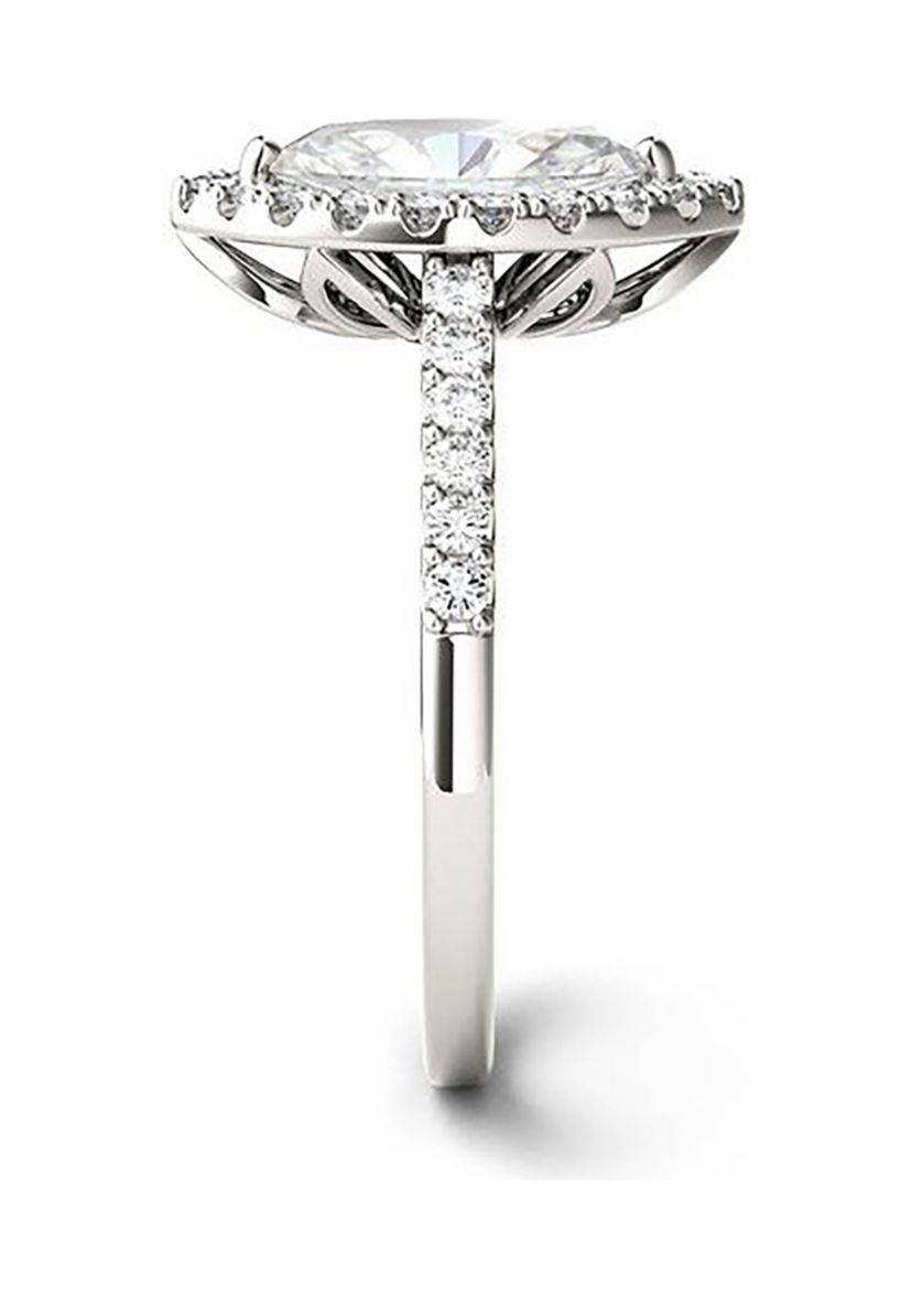 Charles & Colvard 1.45 ct. t.w. Lab Created Moissanite Marquise Halo Ring