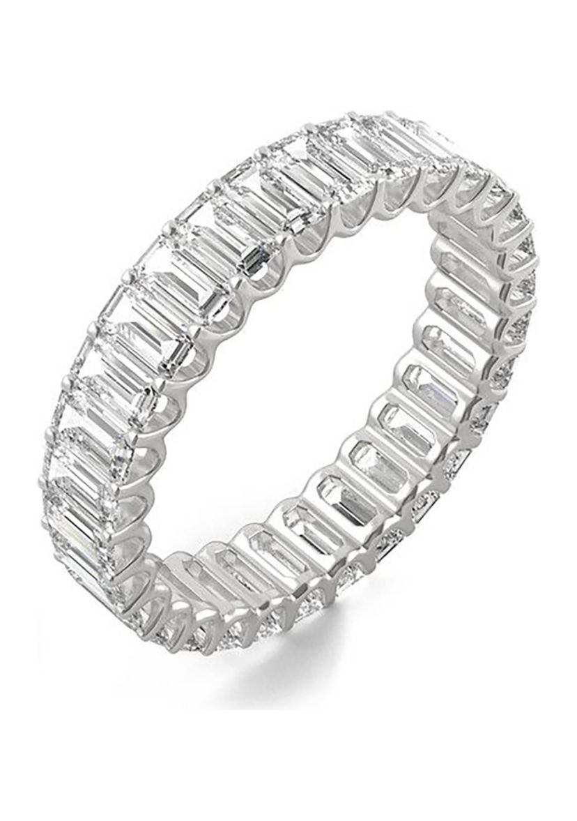 Charles & Colvard 3 ct. t.w. Lab Created Moissanite Emerald Eternity Band