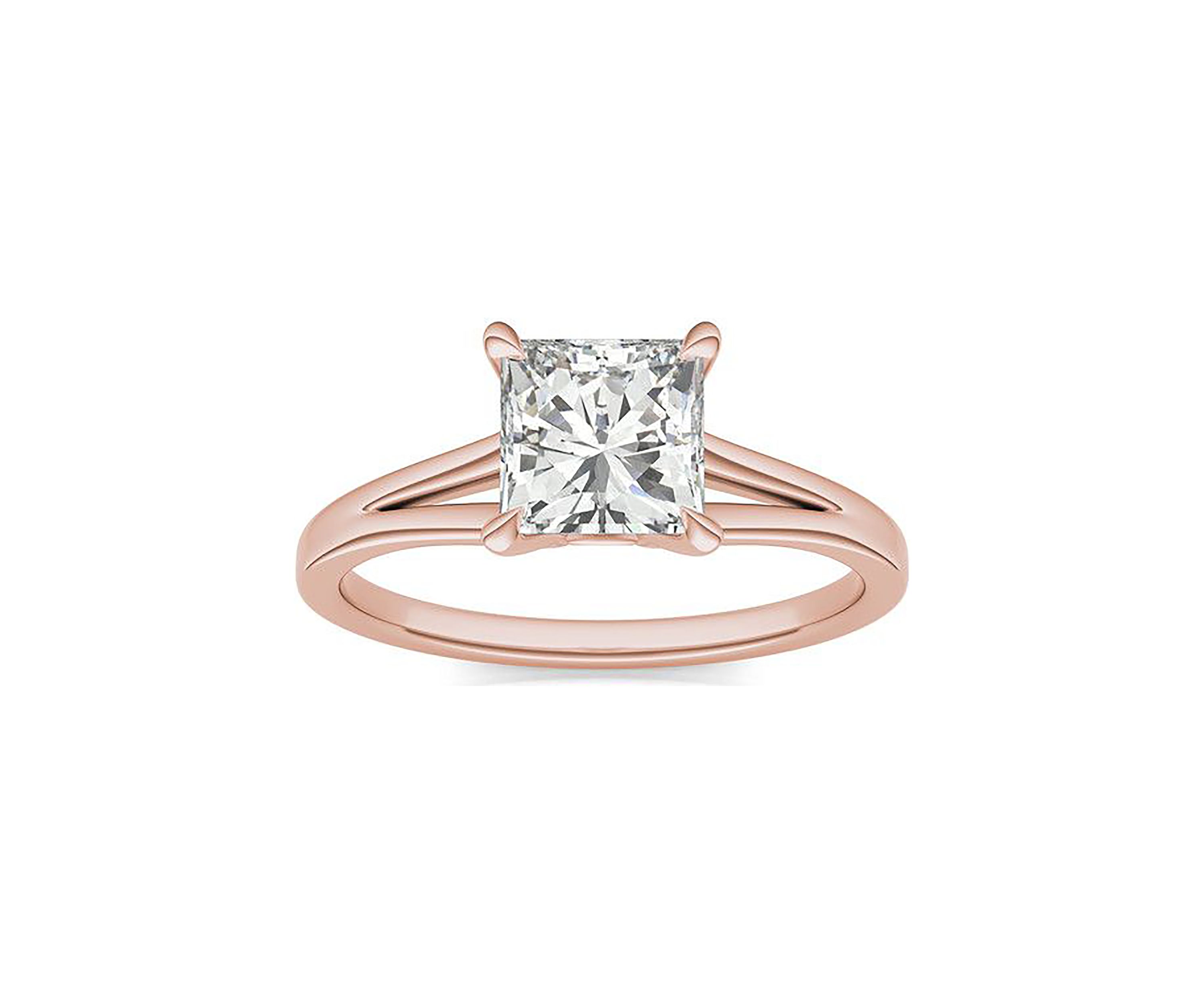 Charles & Colvard 1.26 ct. t.w. Lab Created Princess Cut Moissanite Solitaire Ring in 14k Gold