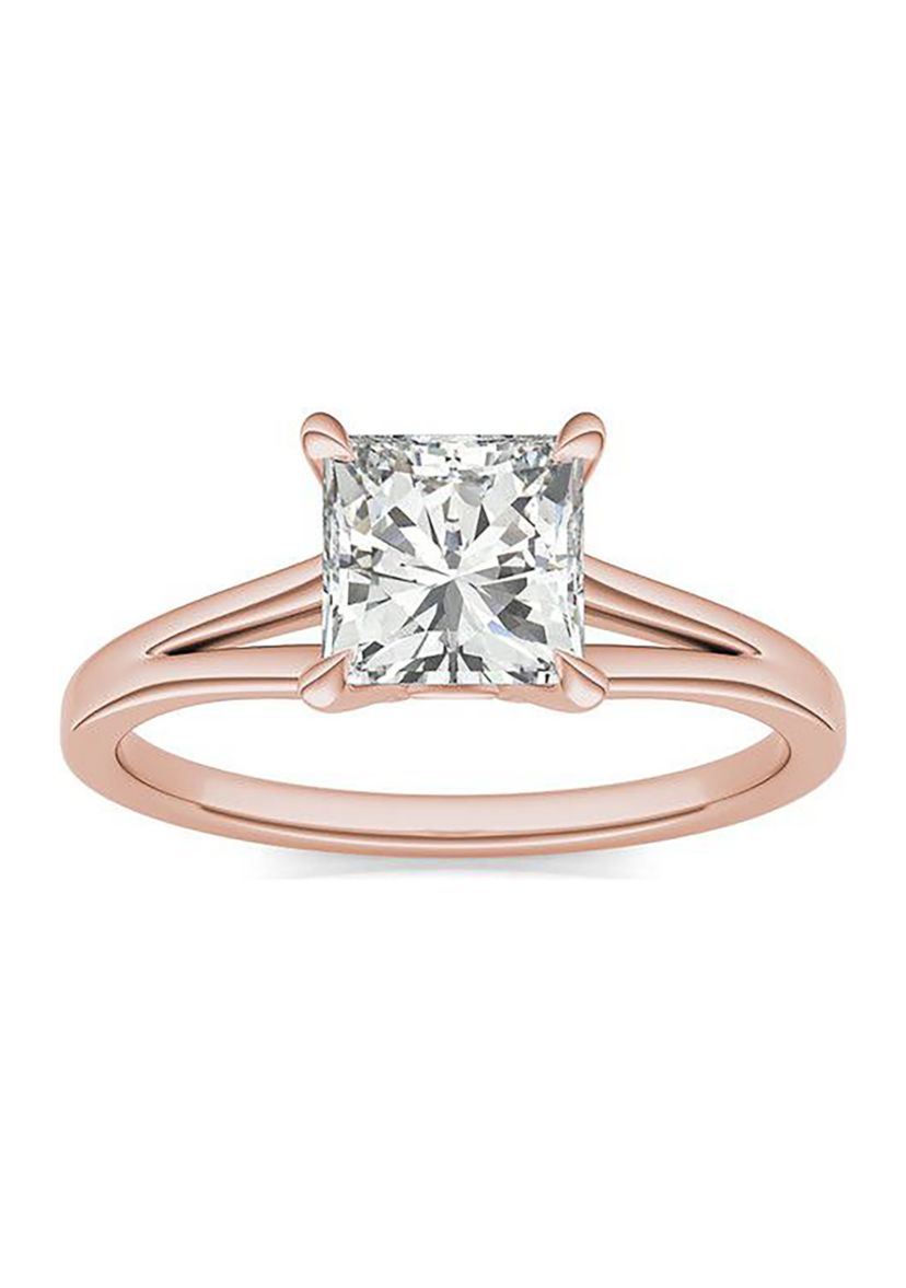 Charles & Colvard 1.26 ct. t.w. Lab Created Princess Cut Moissanite Solitaire Ring in 14k Gold