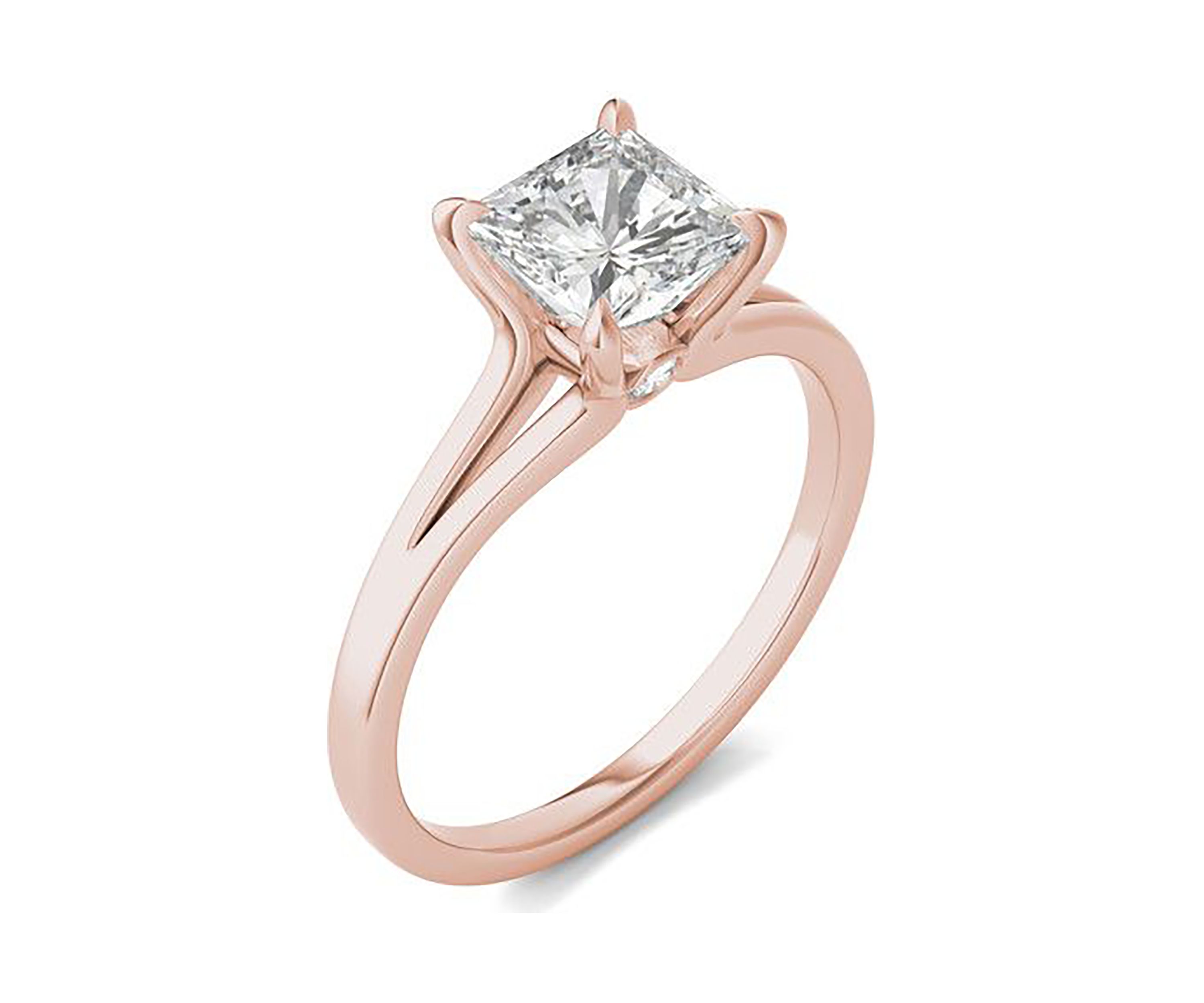 Charles & Colvard 1.26 ct. t.w. Lab Created Princess Cut Moissanite Solitaire Ring in 14k Gold