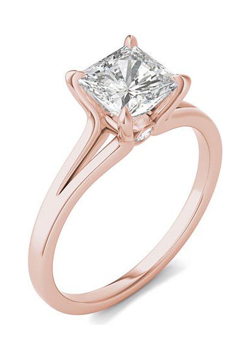Charles & Colvard 1.26 ct. t.w. Lab Created Princess Cut Moissanite Solitaire Ring in 14k Gold