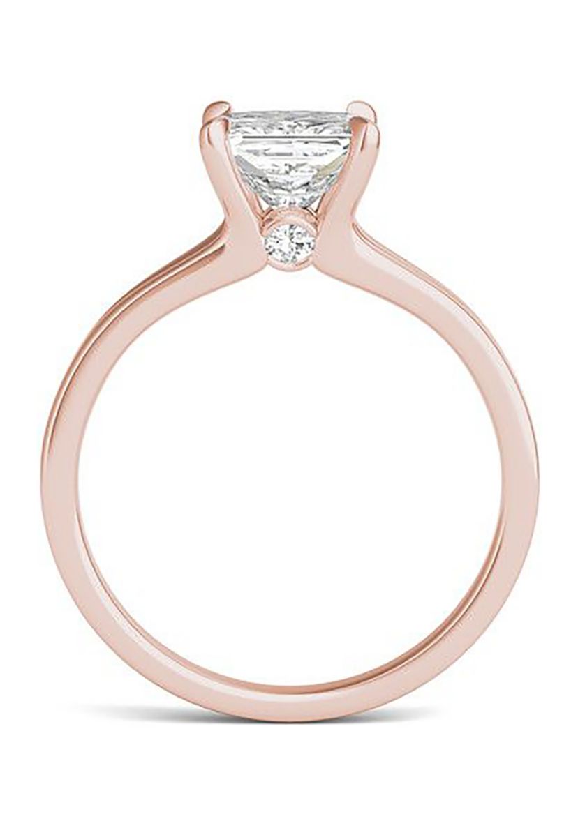 Charles & Colvard 1.26 ct. t.w. Lab Created Princess Cut Moissanite Solitaire Ring in 14k Gold