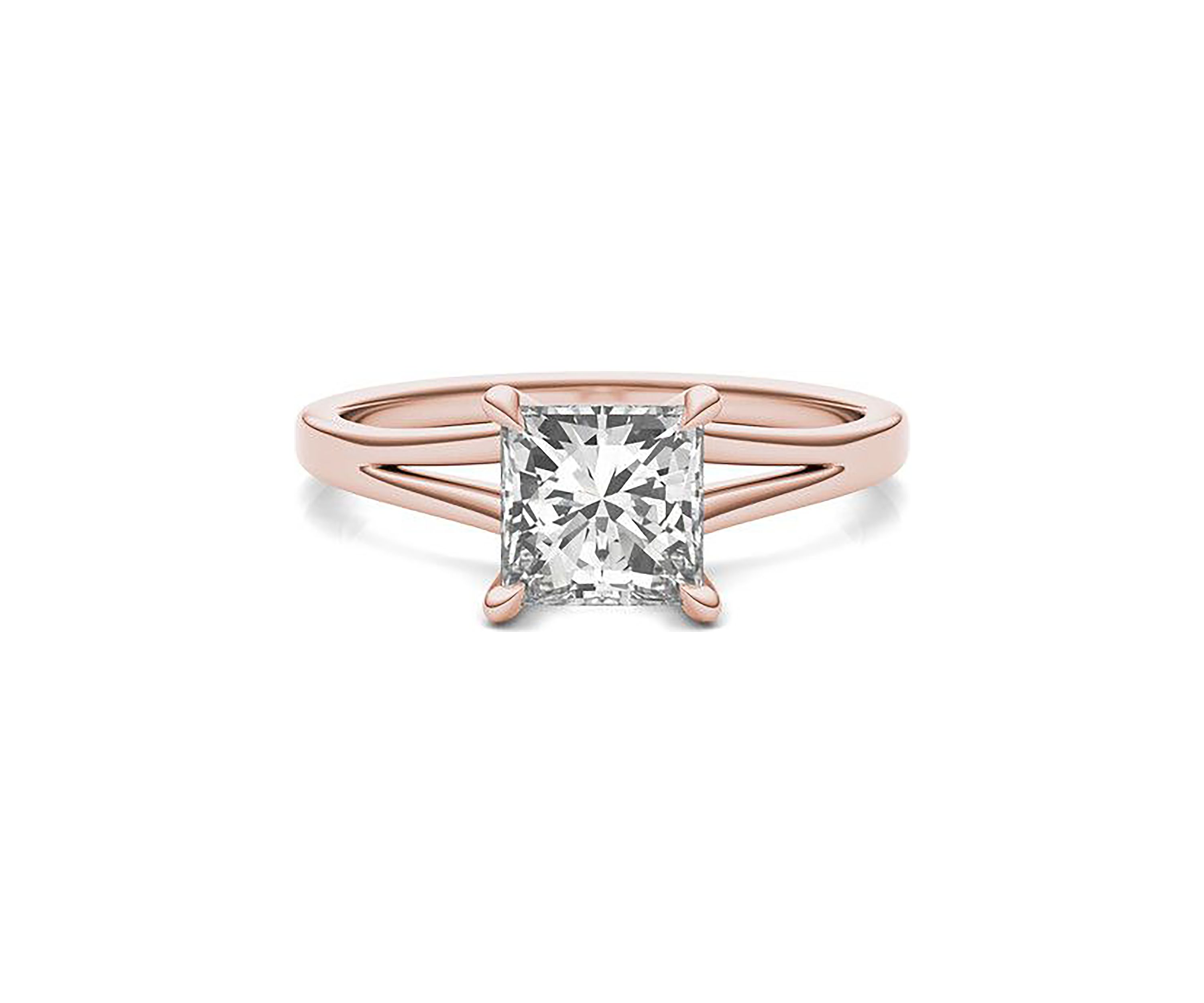 Charles & Colvard 1.26 ct. t.w. Lab Created Princess Cut Moissanite Solitaire Ring in 14k Gold