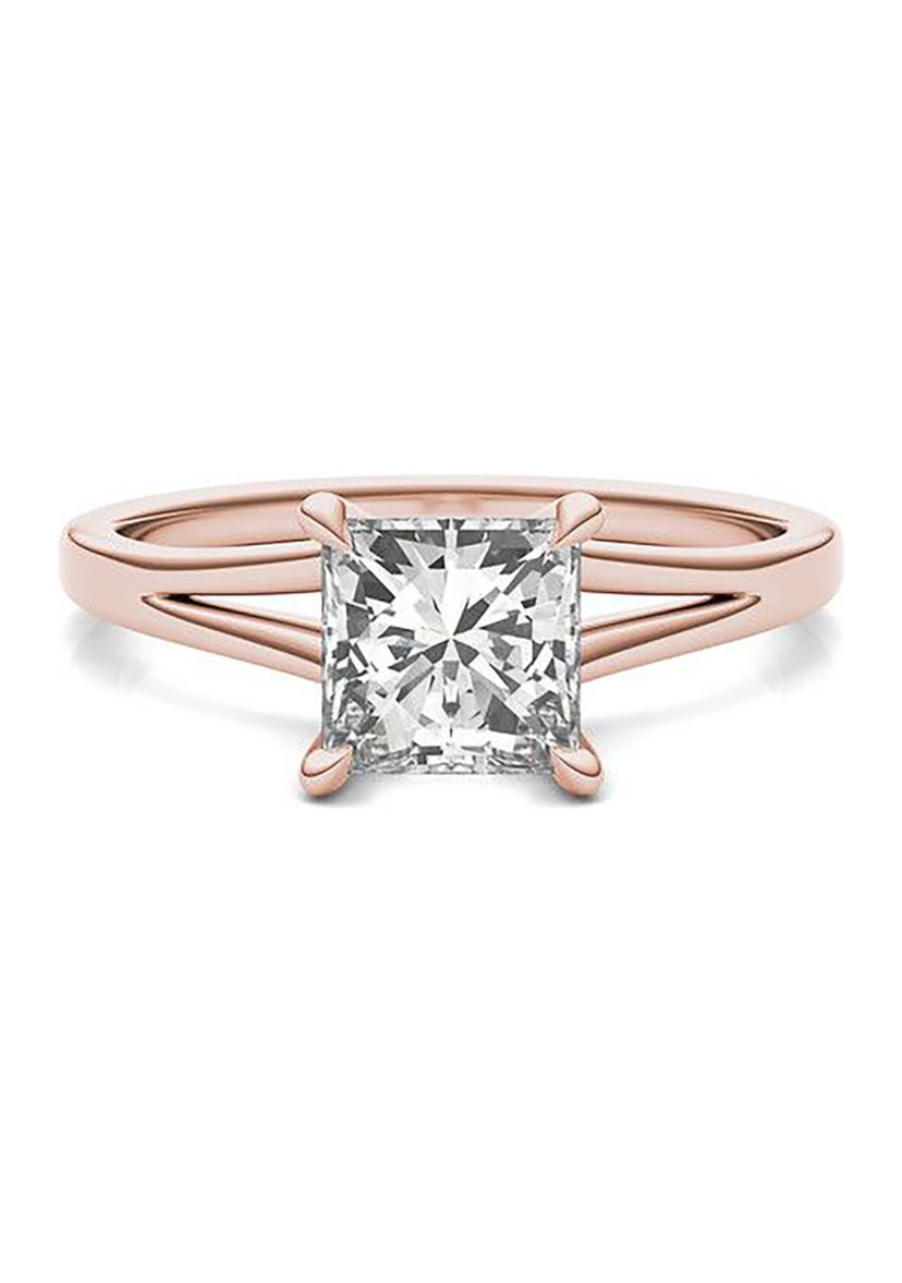 Charles & Colvard 1.26 ct. t.w. Lab Created Princess Cut Moissanite Solitaire Ring in 14k Gold