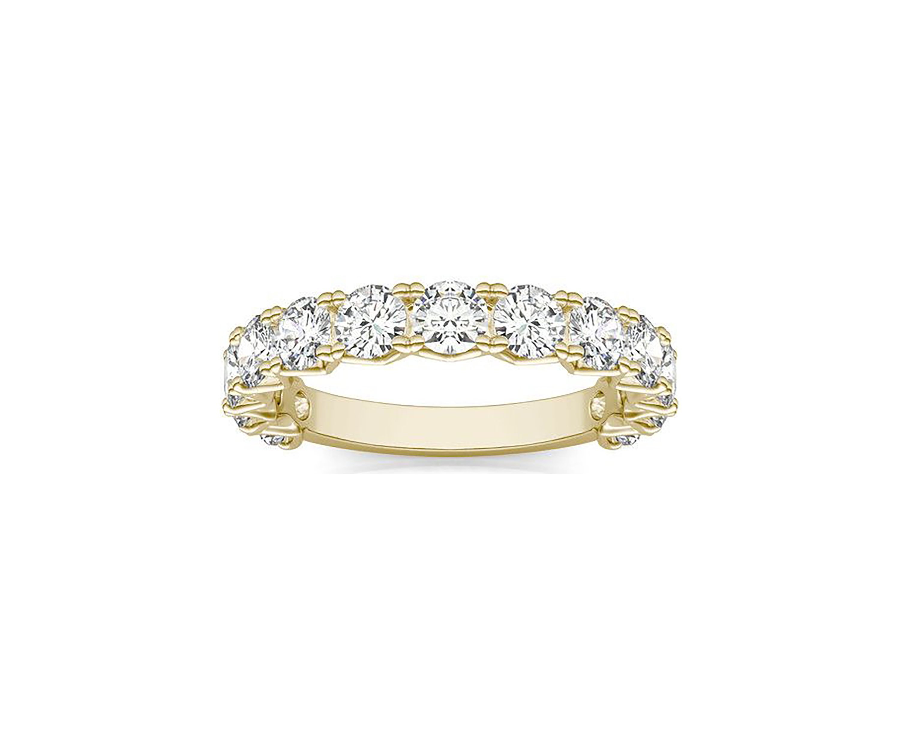 Charles & Colvard 2.08 ct. t.w. Lab Created 3.5mm Moissanite Semi-Eternity Band in 14k Gold
