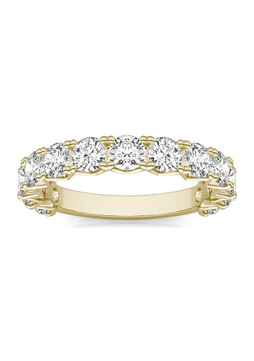 Charles & Colvard 2.08 ct. t.w. Lab Created 3.5mm Moissanite Semi-Eternity Band in 14k Gold