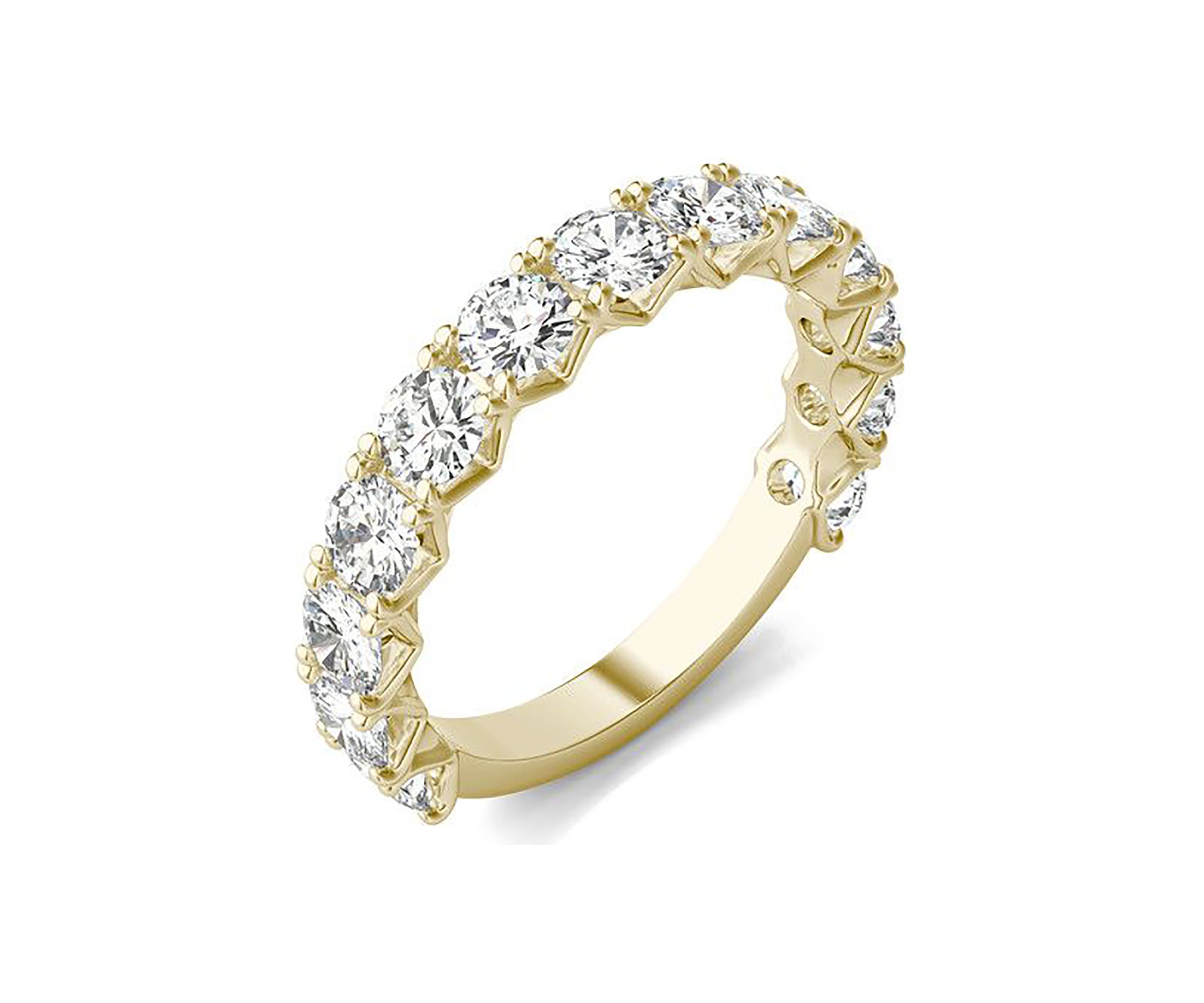 Charles & Colvard 2.08 ct. t.w. Lab Created 3.5mm Moissanite Semi-Eternity Band in 14k Gold