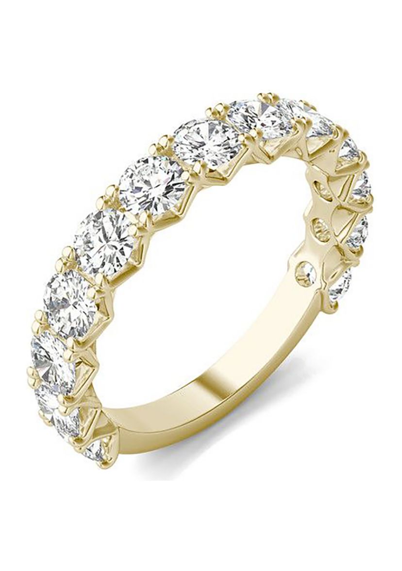 Charles & Colvard 2.08 ct. t.w. Lab Created 3.5mm Moissanite Semi-Eternity Band in 14k Gold