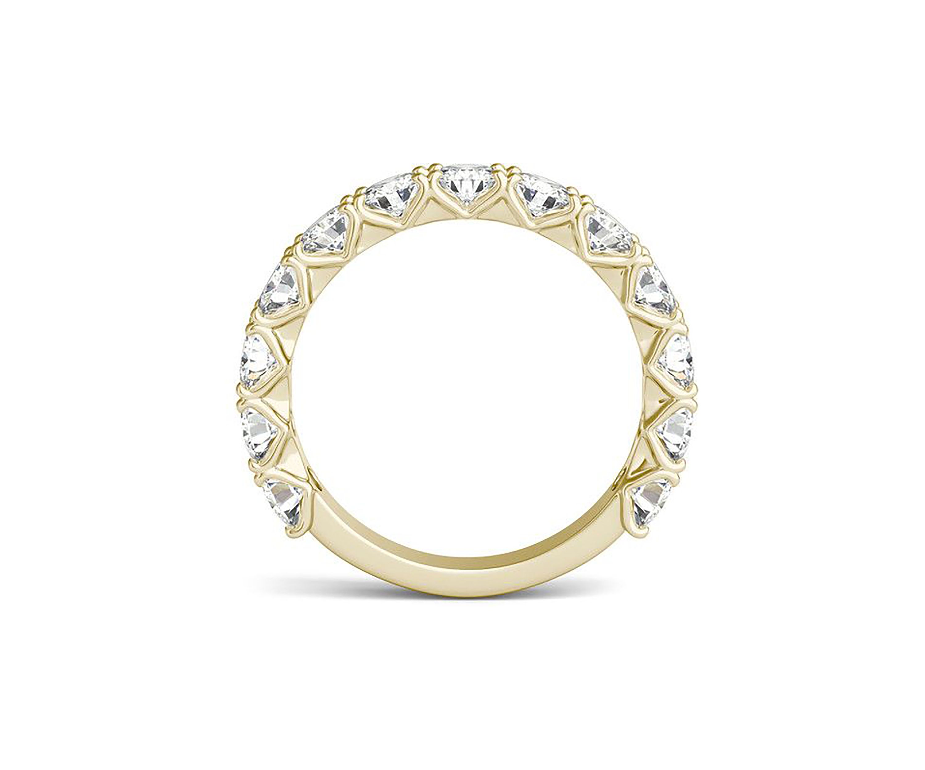 Charles & Colvard 2.08 ct. t.w. Lab Created 3.5mm Moissanite Semi-Eternity Band in 14k Gold