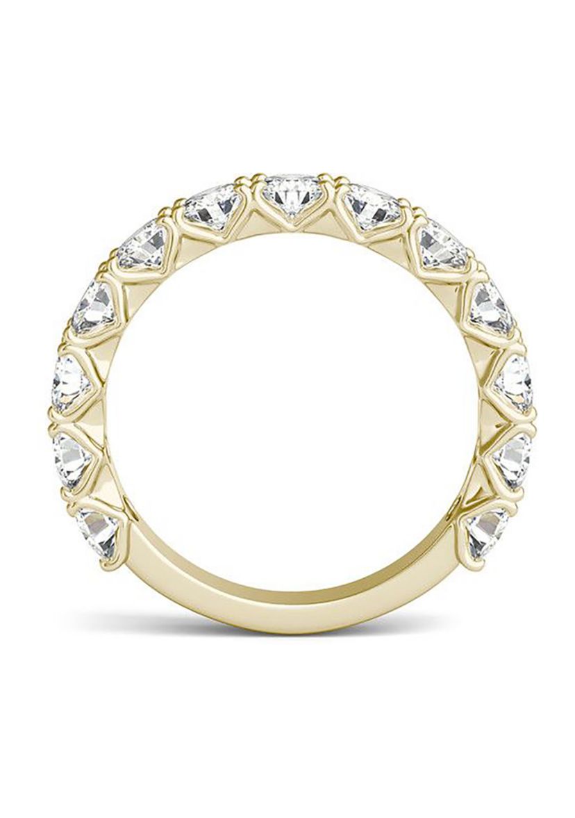 Charles & Colvard 2.08 ct. t.w. Lab Created 3.5mm Moissanite Semi-Eternity Band in 14k Gold