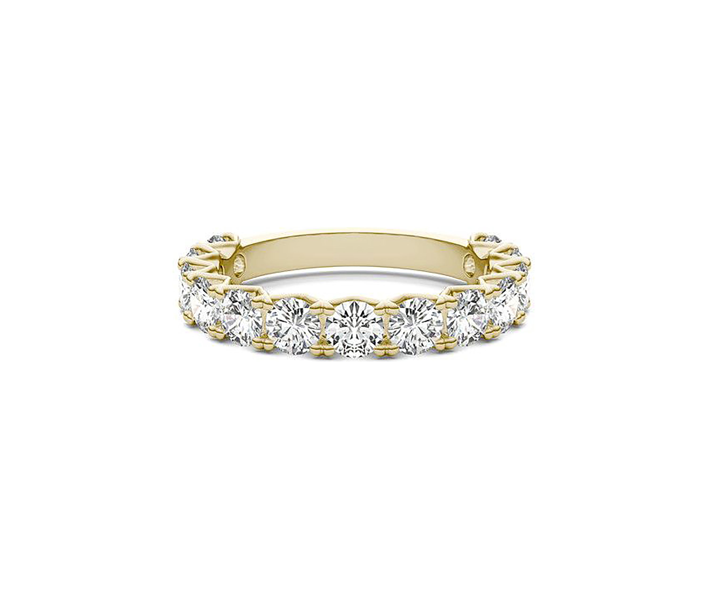 Charles & Colvard 2.08 ct. t.w. Lab Created 3.5mm Moissanite Semi-Eternity Band in 14k Gold