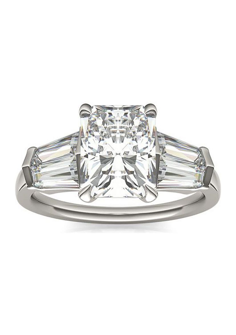Charles & Colvard 3.86 ct. t.w. Lab Created Radiant Cut Moissanite Five Stone Engagement Ring in 14k Gold